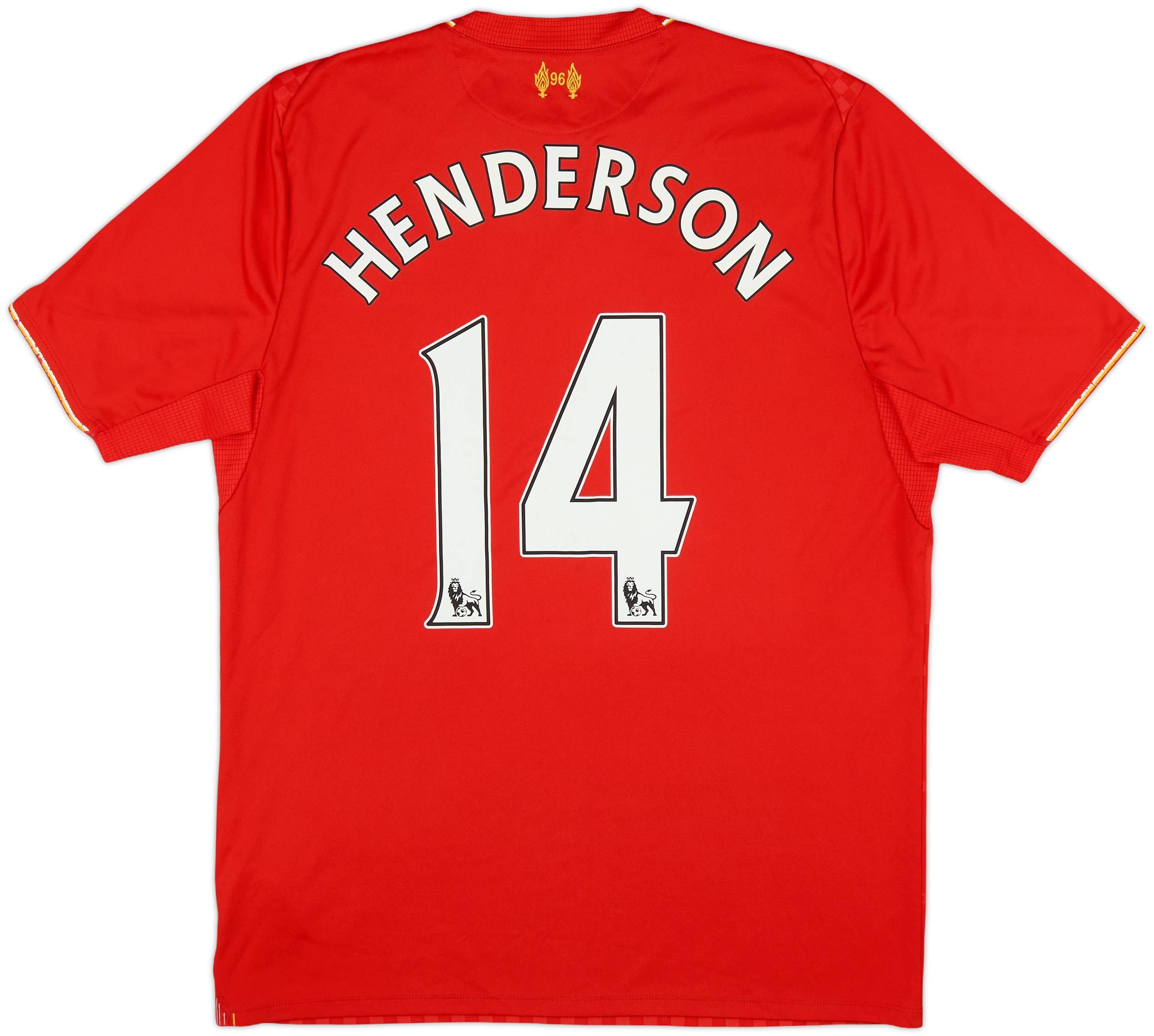 リバプール HENDERSON 14 シャツ 2015-16 Liverpool Home Shirt Henderson #14 - 4/10 - (M)