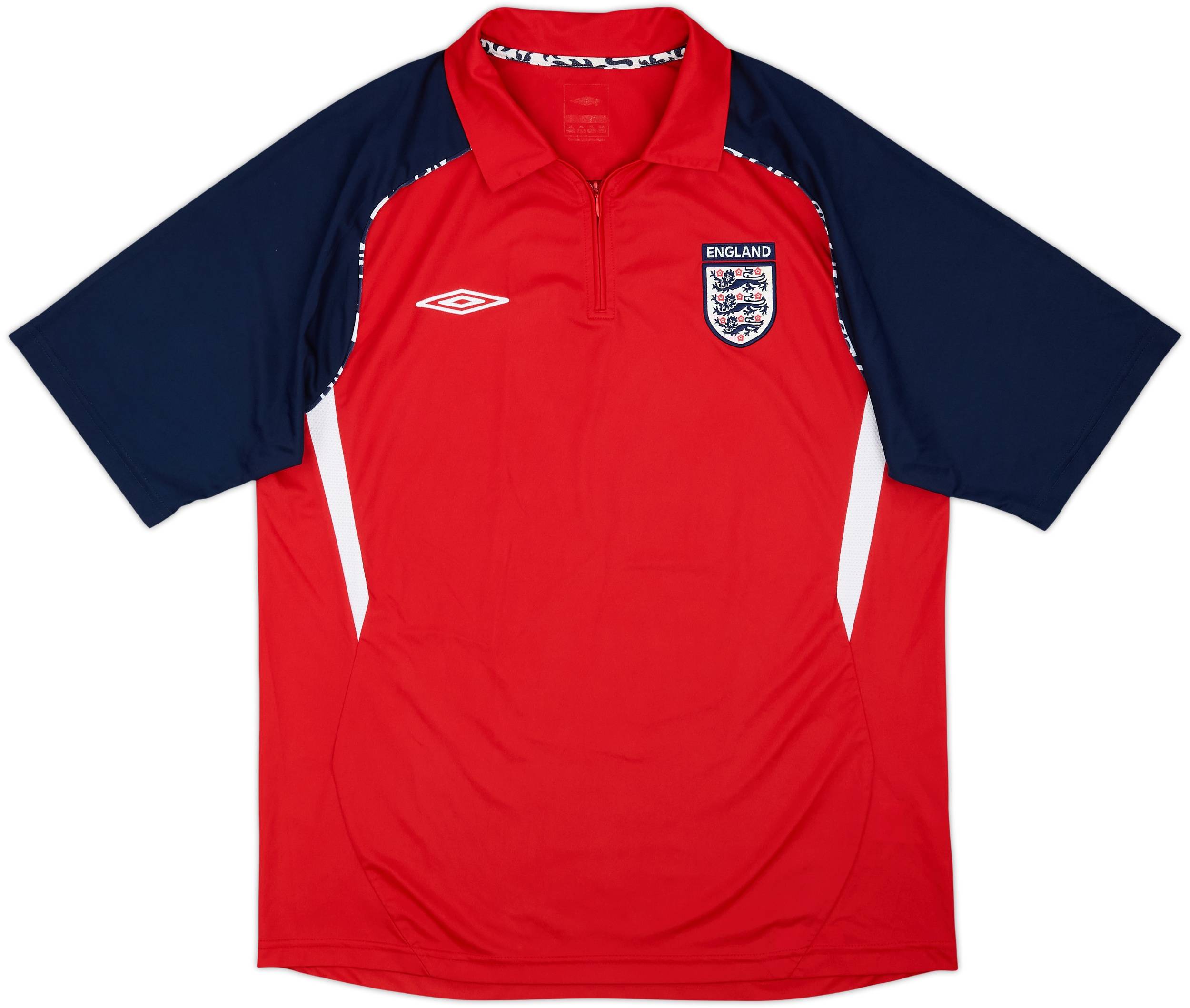 2007-09 England Umbro 1/4 Zip Polo Shirt - 9/10 - (XL)