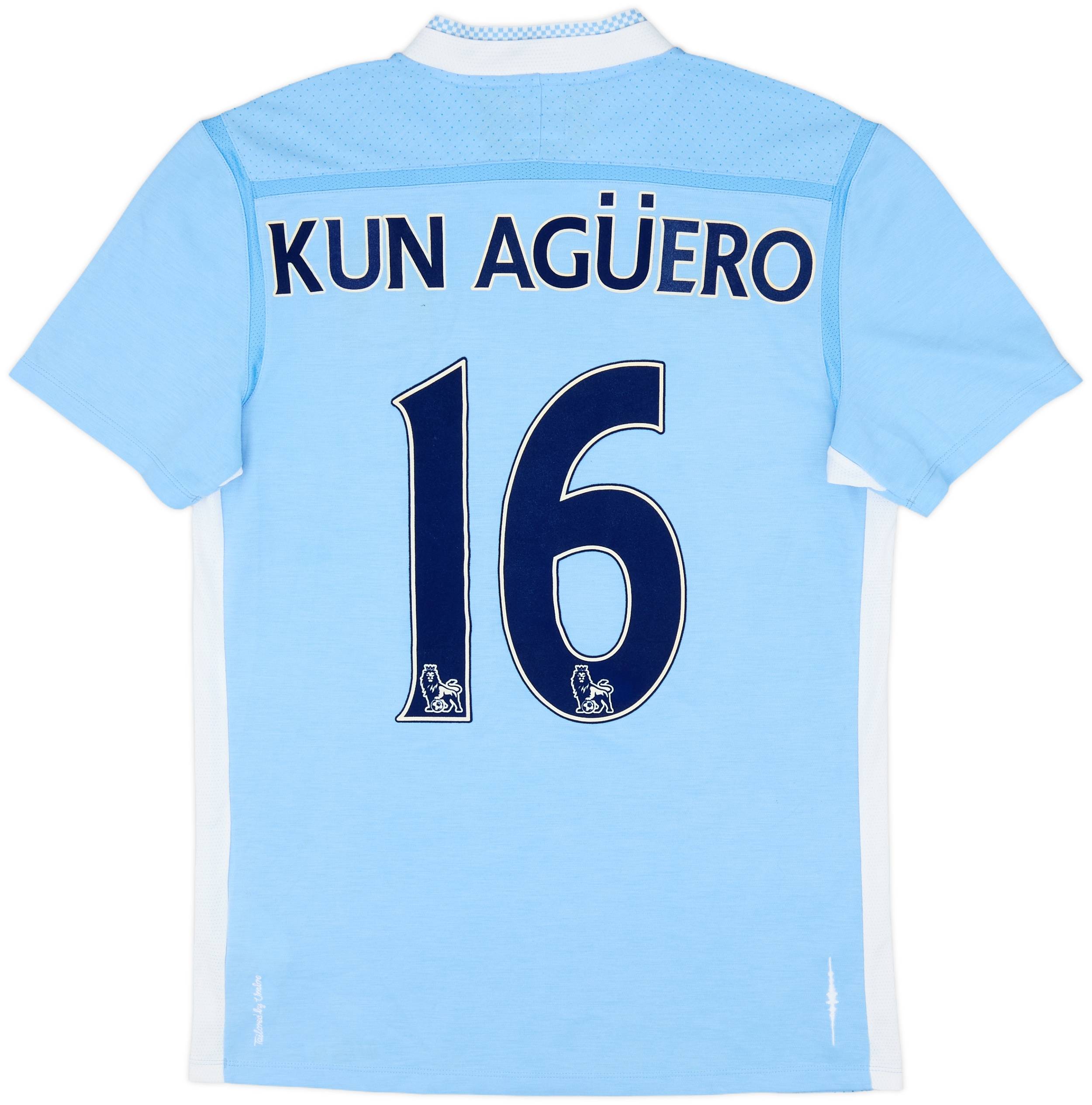Manchester city Aguero 希少アグエロ 正規品 2011-12 Manchester City Home Shirt Kun Aguero #16 - 5/10 - (M)