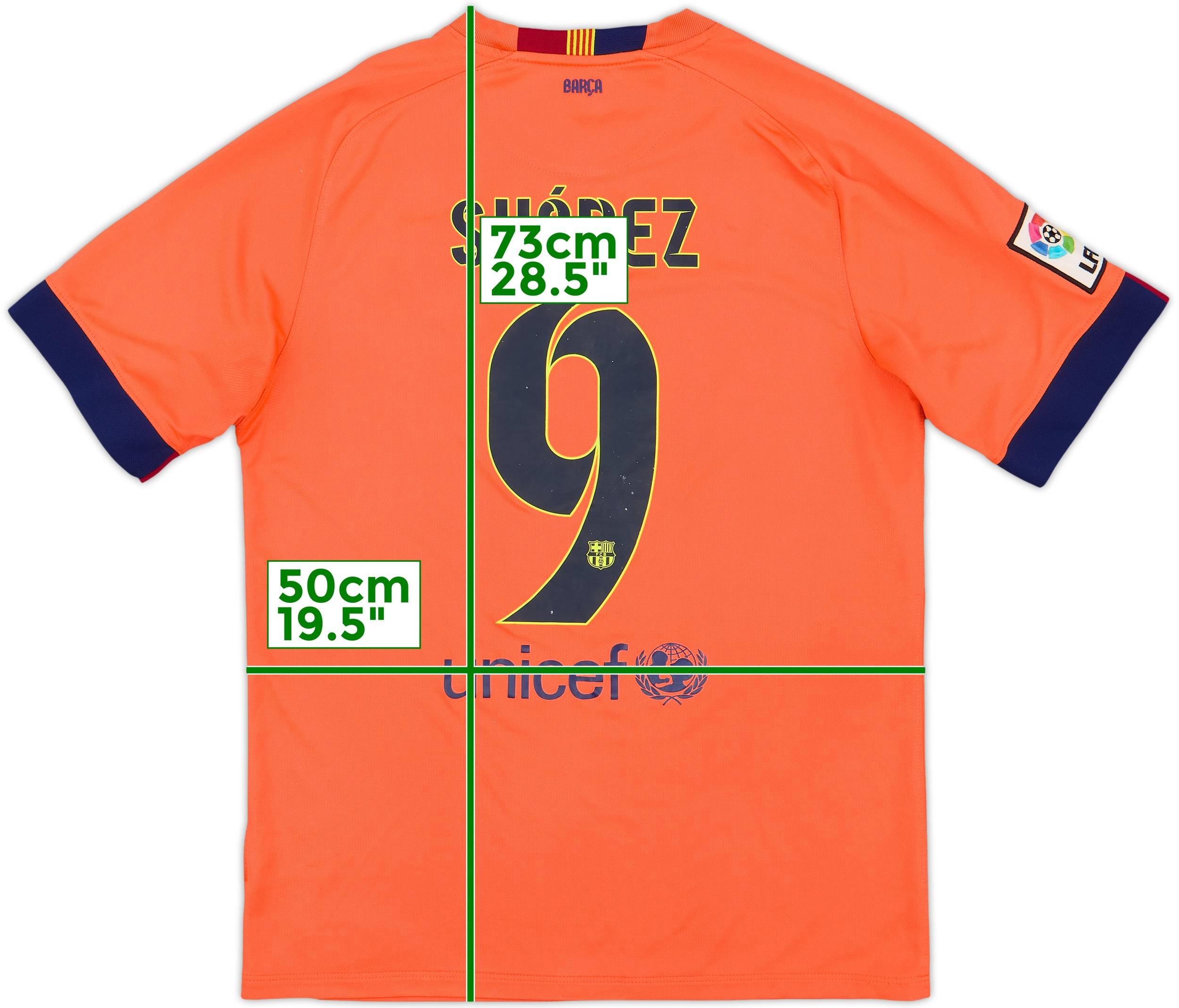 2014-15 Barcelona Away Shirt Suarez #9 - 7/10 - (M)