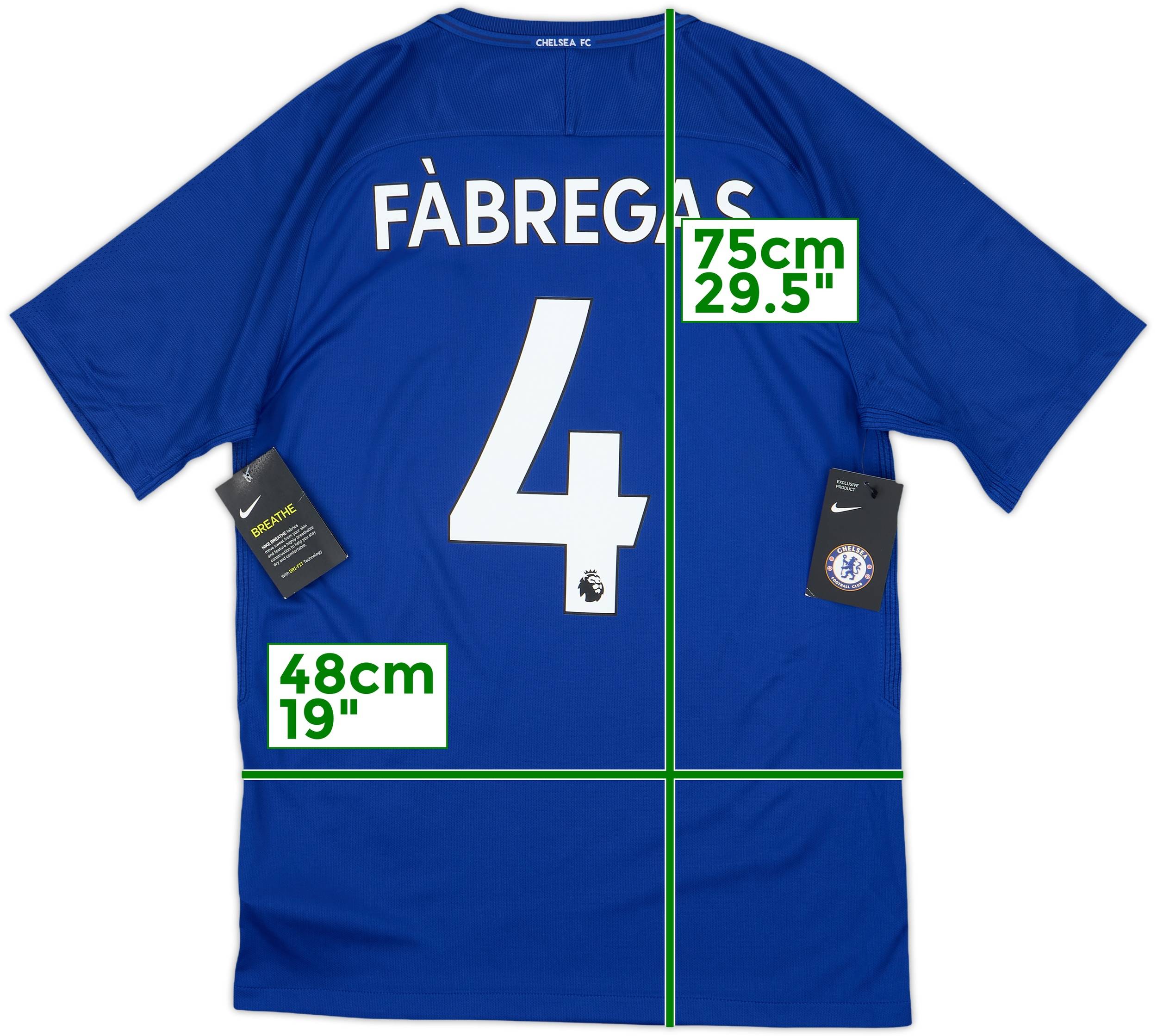 Chelsea FC Fàbregas シャツ 4番 2017-18 Chelsea Home Shirt Fabregas #4 (M)