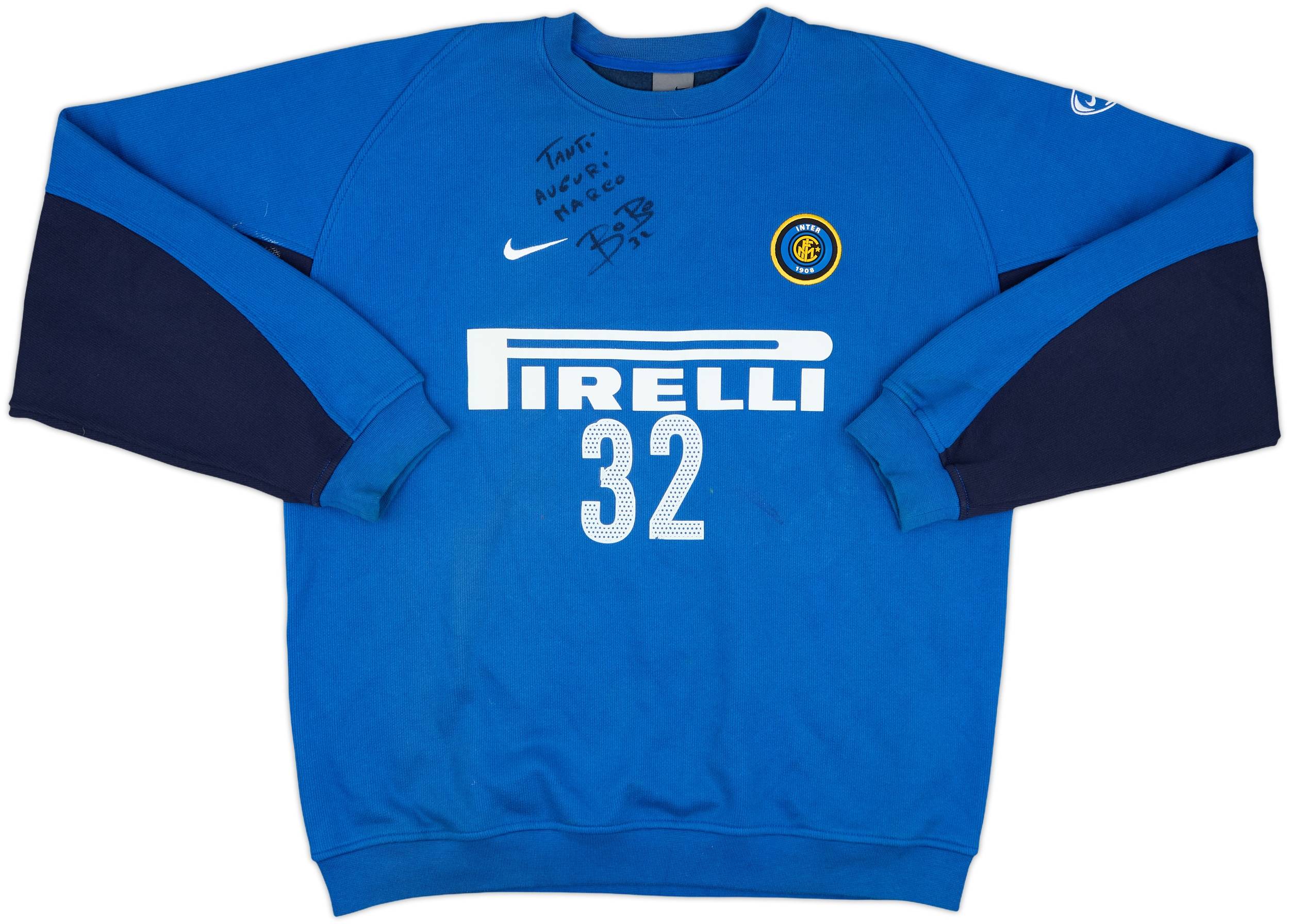 2004-05 Inter Milan Player Issue Signed Nike Sweat Top #32 (Vieri