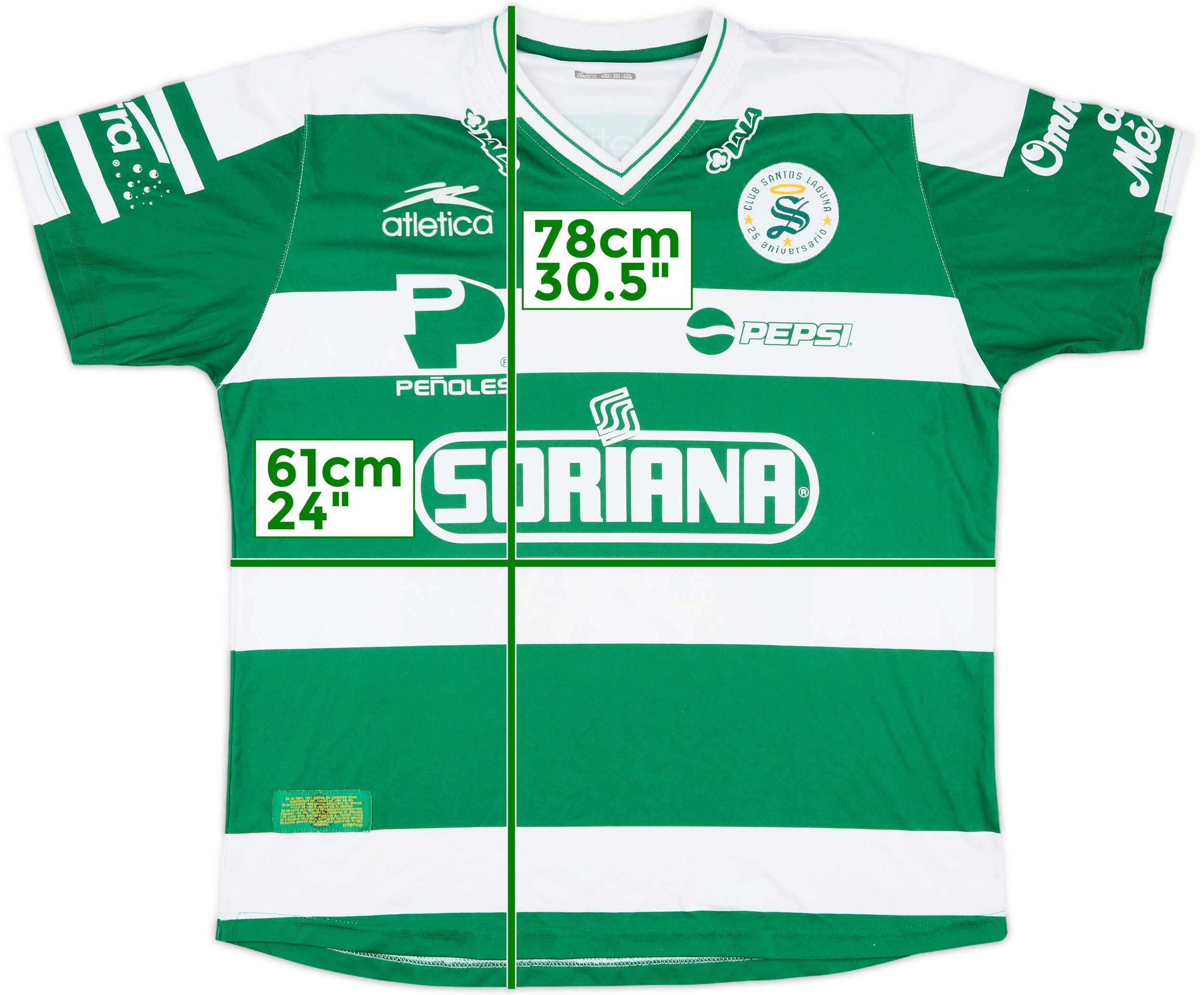 Santos Laguna サッカーウェア atletica G-L SANTOS LAGUNA MEXICO 2007/2008 HOME FOOTBALL SHIRT JERSEY