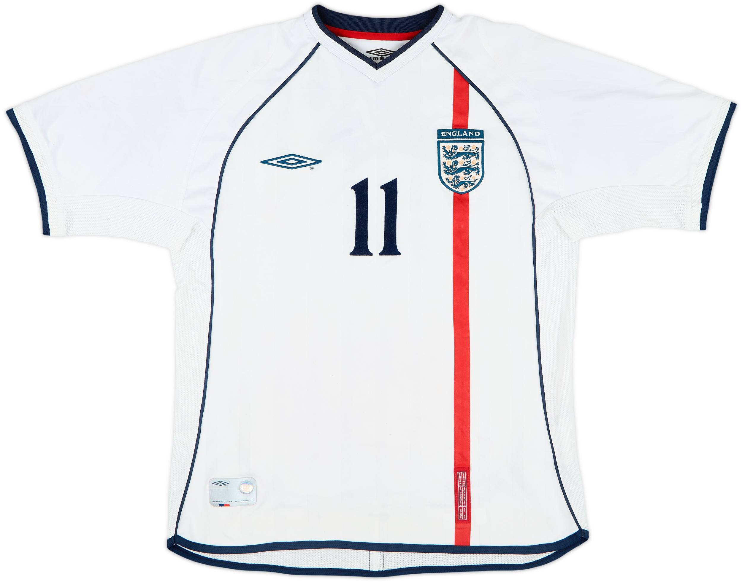 2001-03 England Home Shirt Macca #11 - 6/10 - (M)