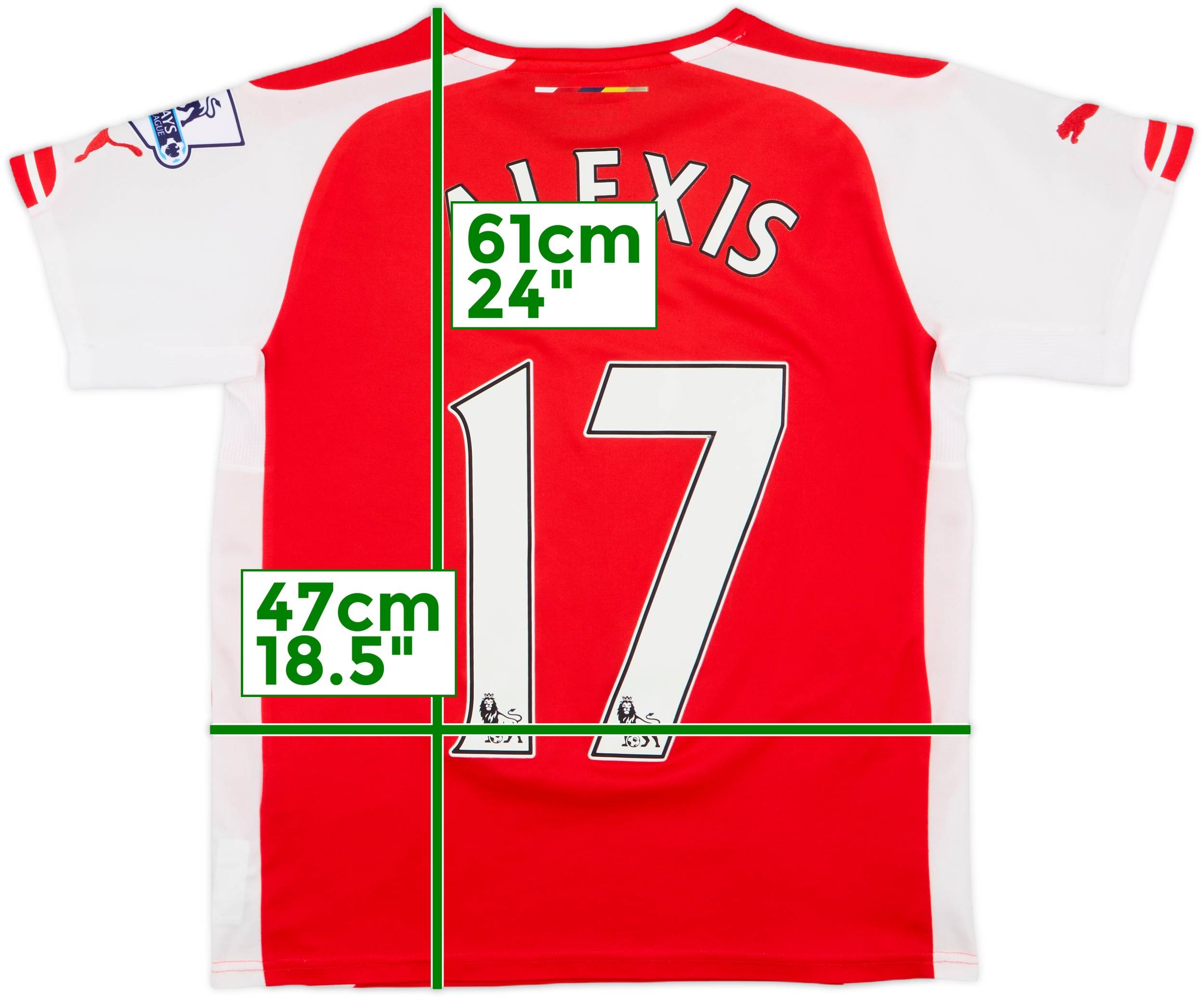 2014-15 Arsenal Home Shirt Alexis #17 - 6/10 - (L.Boys)