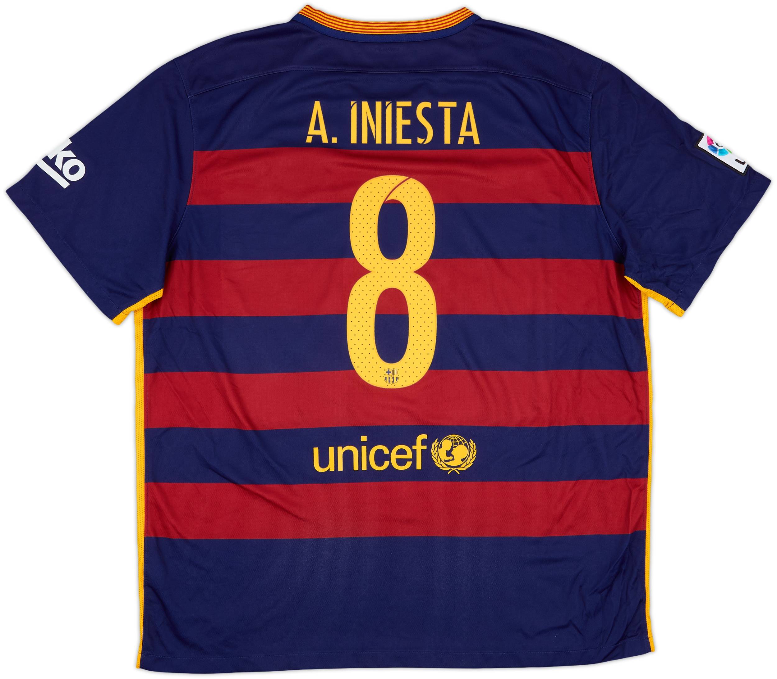2015-16 Barcelona Home Shirt A.Iniesta #8 - 7/10 - (XXL)