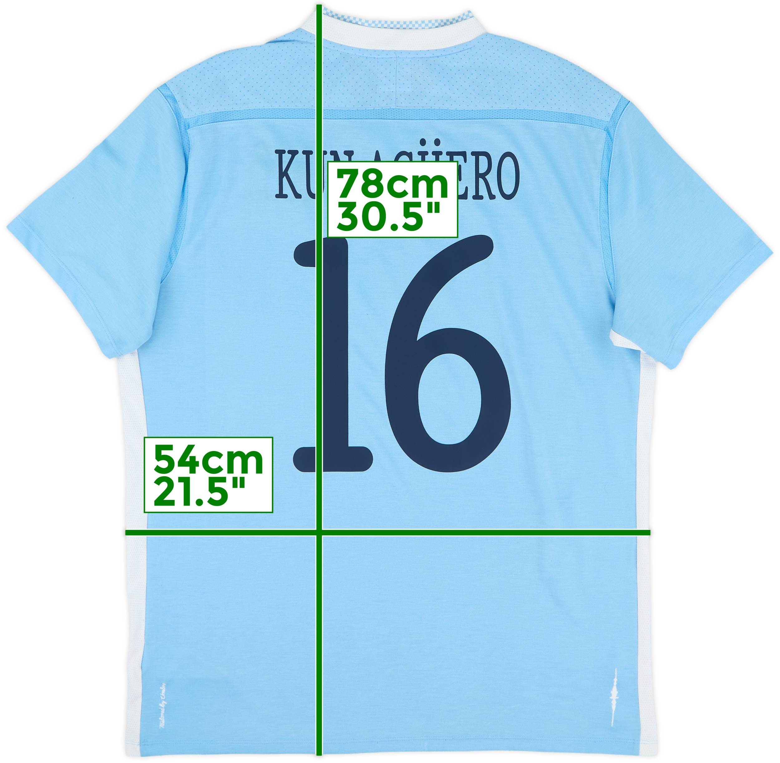 2011-12 Manchester City Home Shirt Kun Aguero #16 - 7/10 - (L)