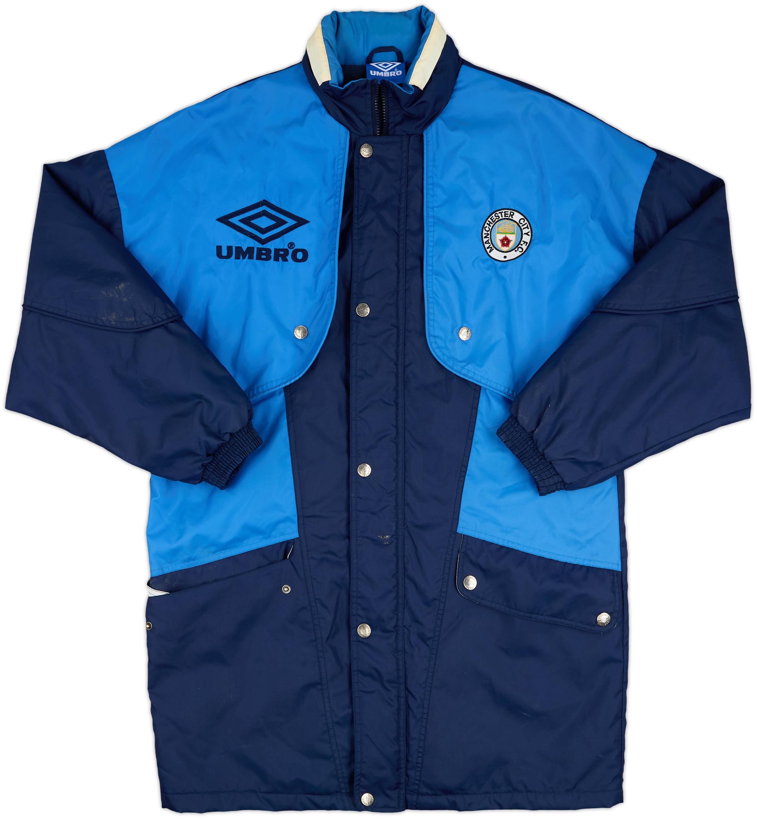 1993-95 Manchester City Umbro Padded Bench Coat - 7/10 - (XL