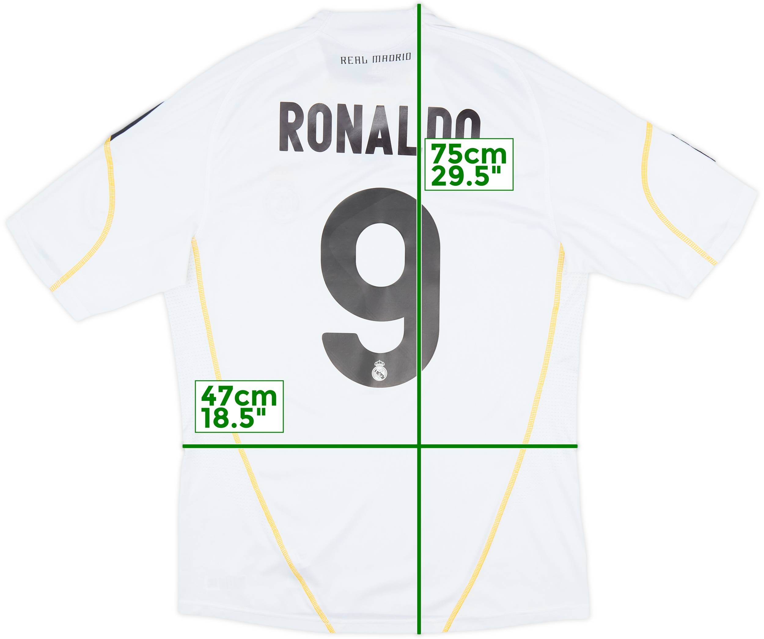 2009-10 Real Madrid Home Shirt Ronaldo #9 - 7/10 - (M)