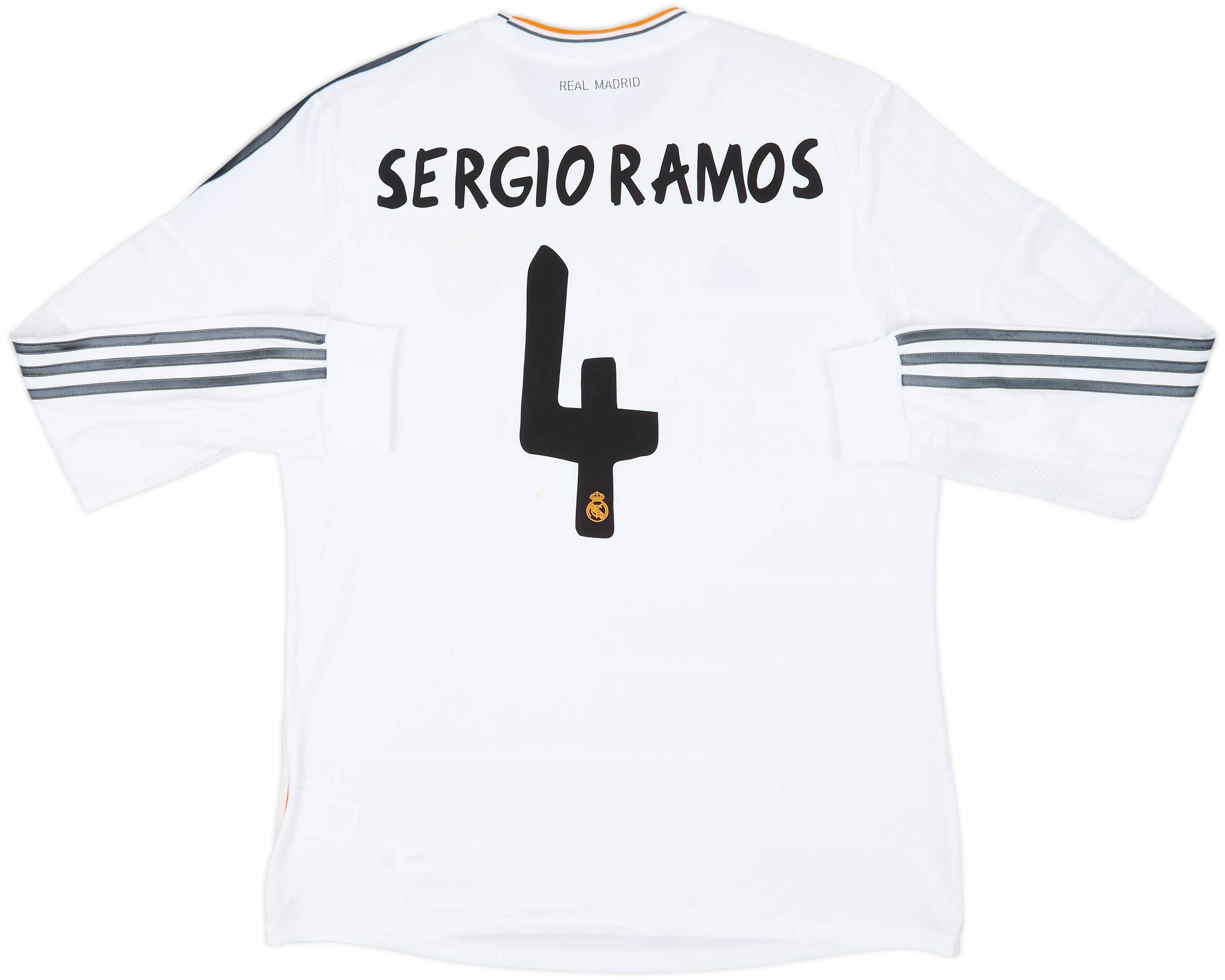 2013-14 Real Madrid Home L/S Shirt Sergio Ramos #4 (XL)