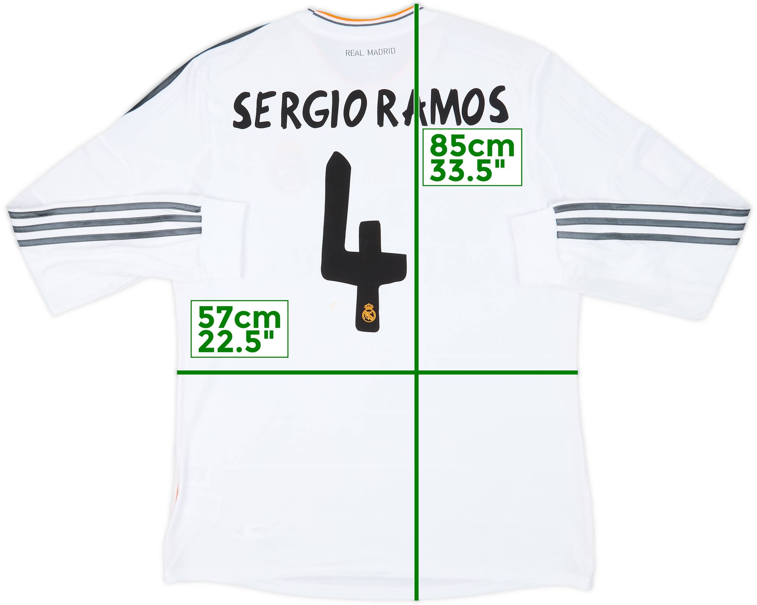 2013-14 Real Madrid Home L/S Shirt Sergio Ramos #4 (XL)