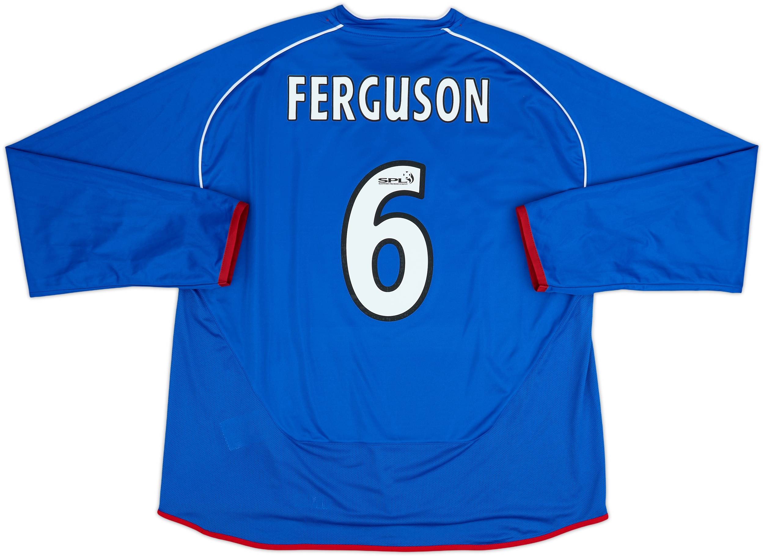 2005-06 Rangers Home L/S Shirt Ferguson #6 - 6/10 - (XXL)