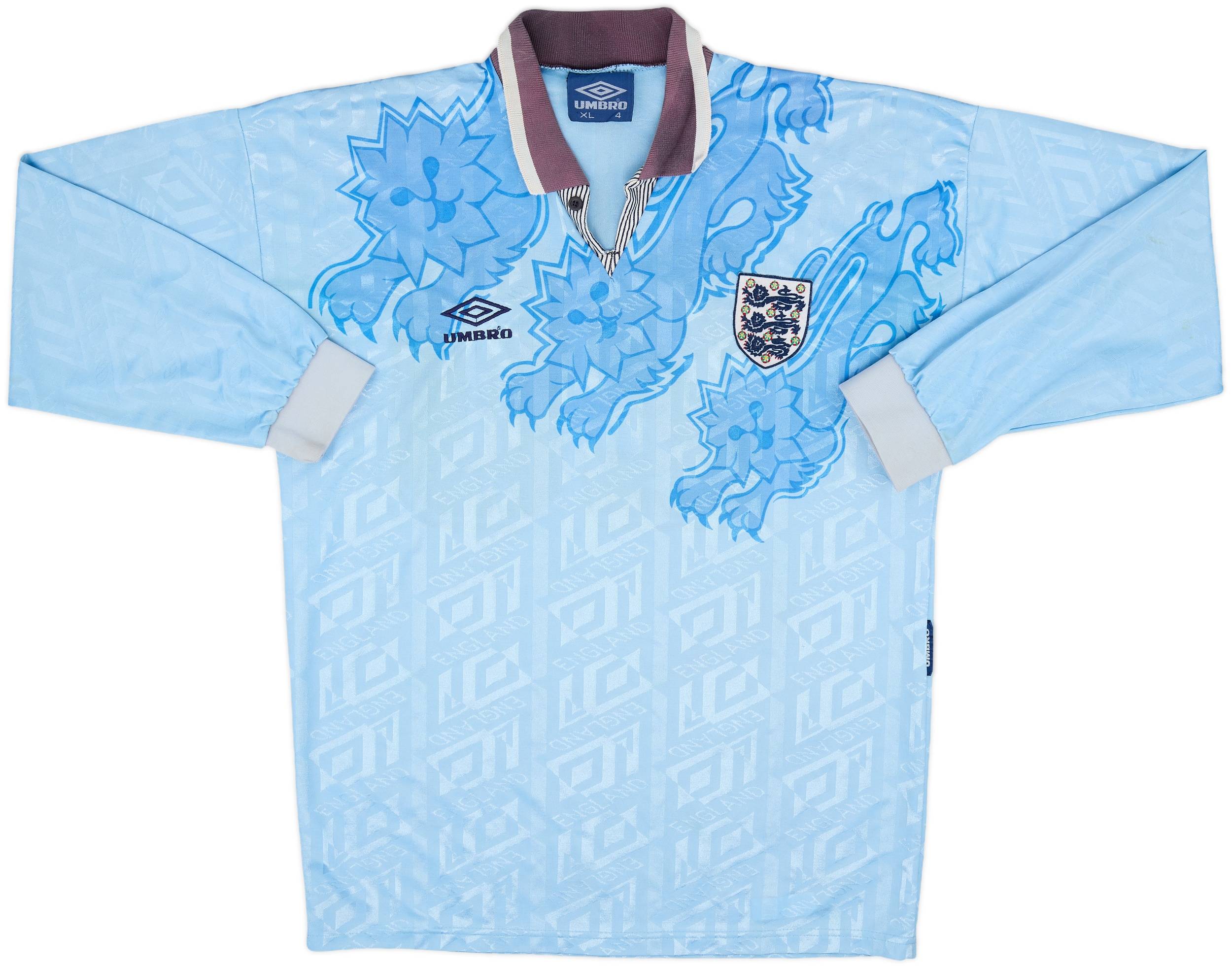 1992-93 England Third L/S Shirt #20 - 7/10 - (XL)