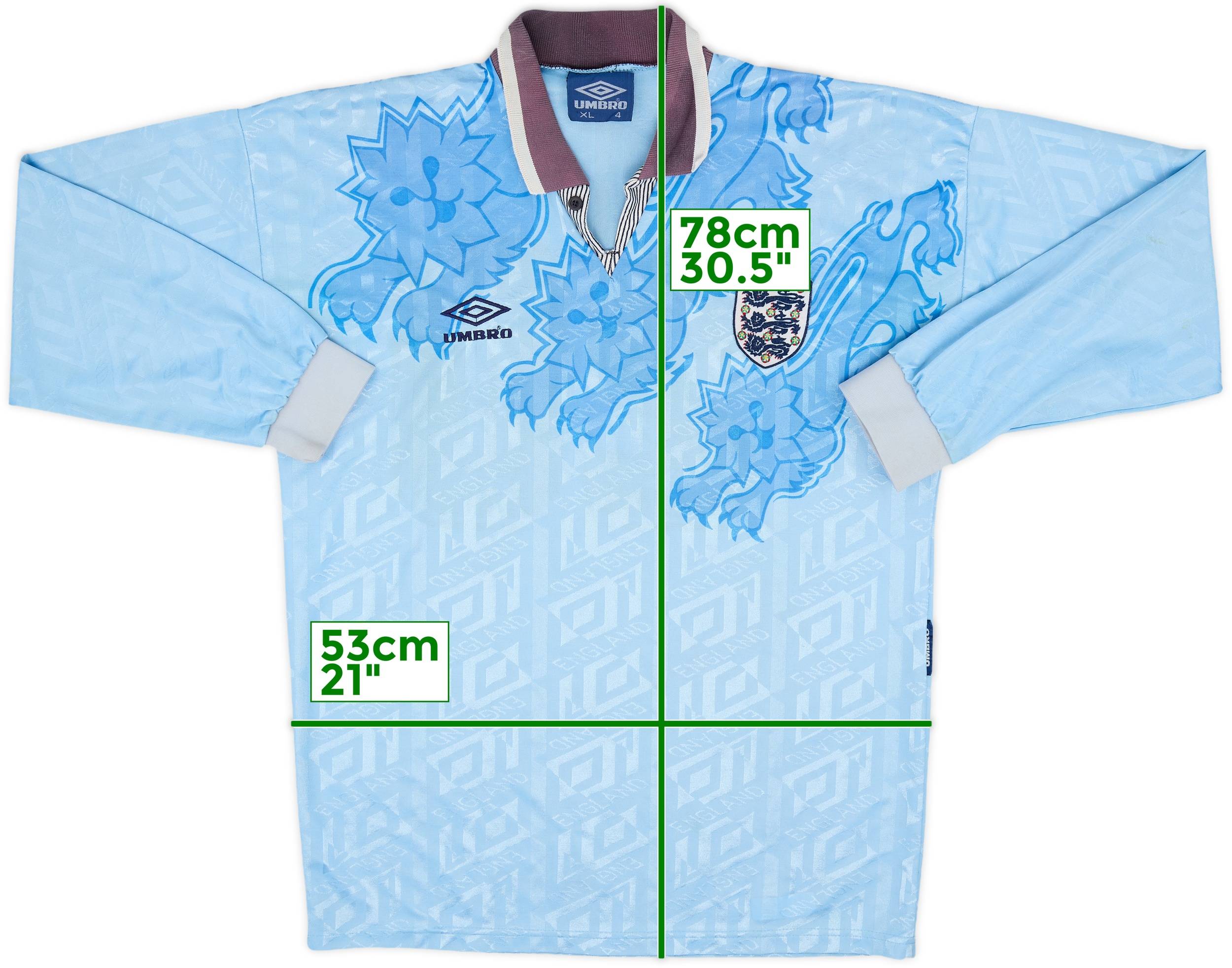 1992-93 England Third L/S Shirt #20 - 7/10 - (XL)