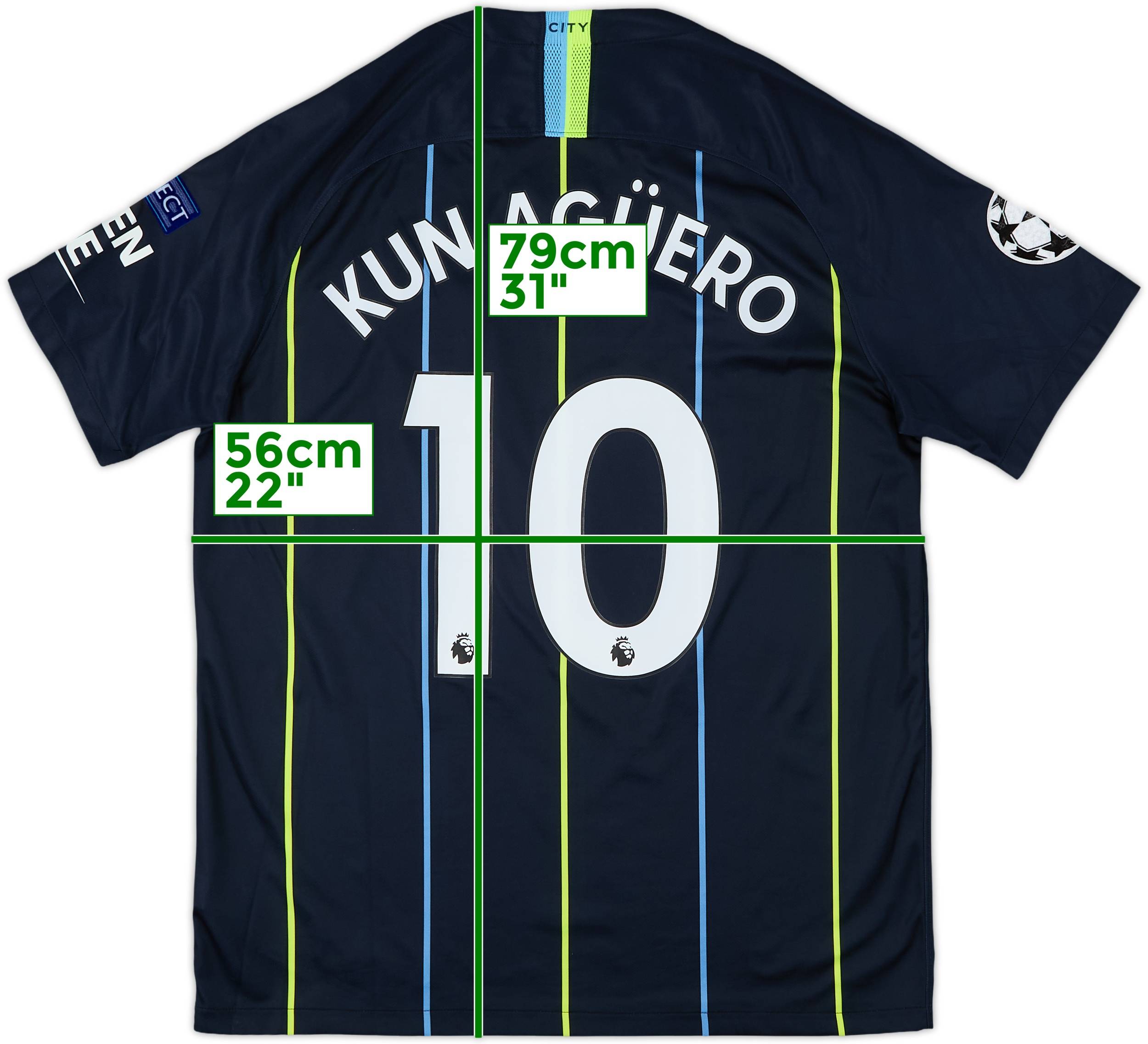 2018-19 Manchester City Away Shirt Kun Aguero #10 - 7/10 - (L)