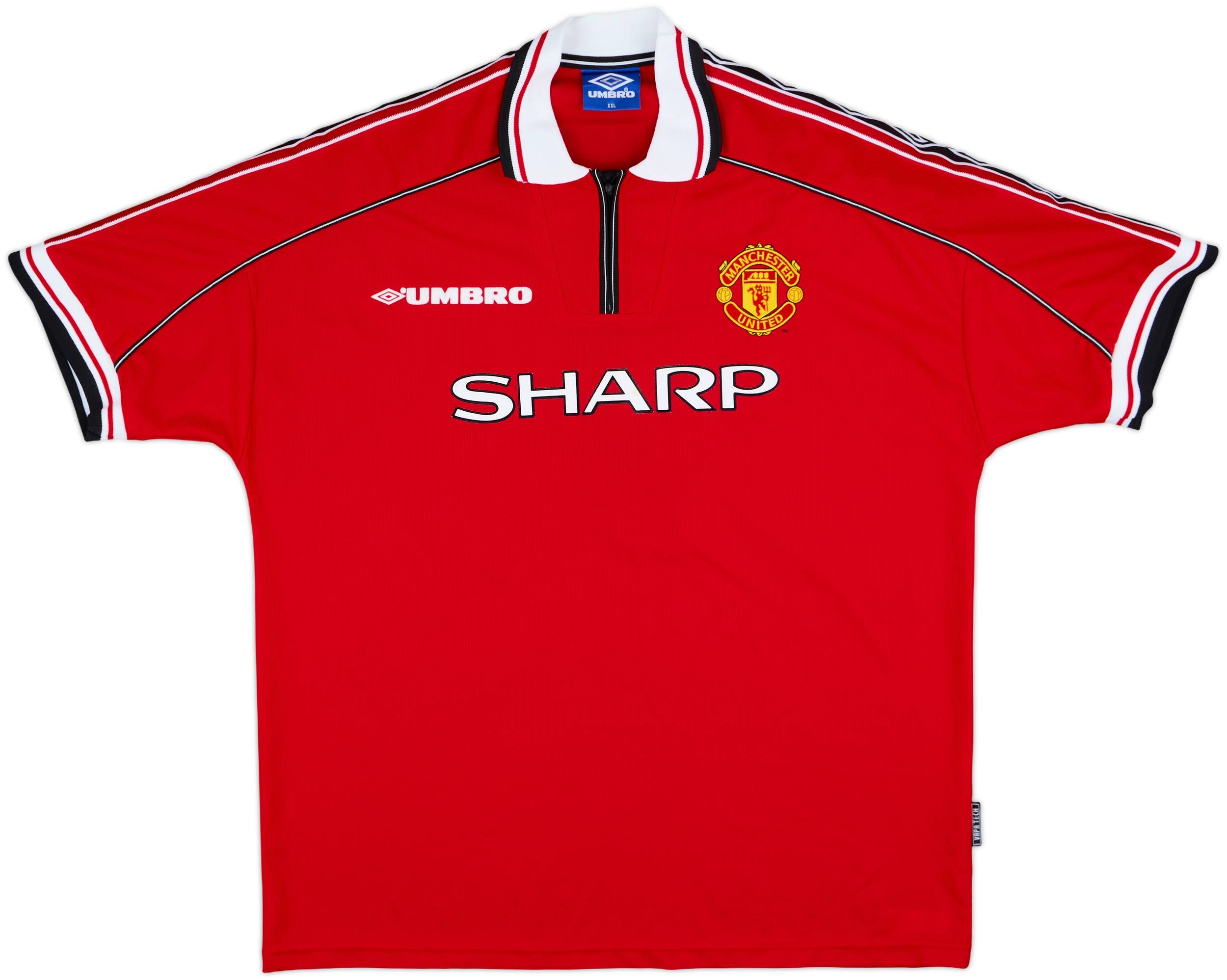 1998-00 Manchester United Home Shirt Beckham #7 - 9/10 - (XXL)