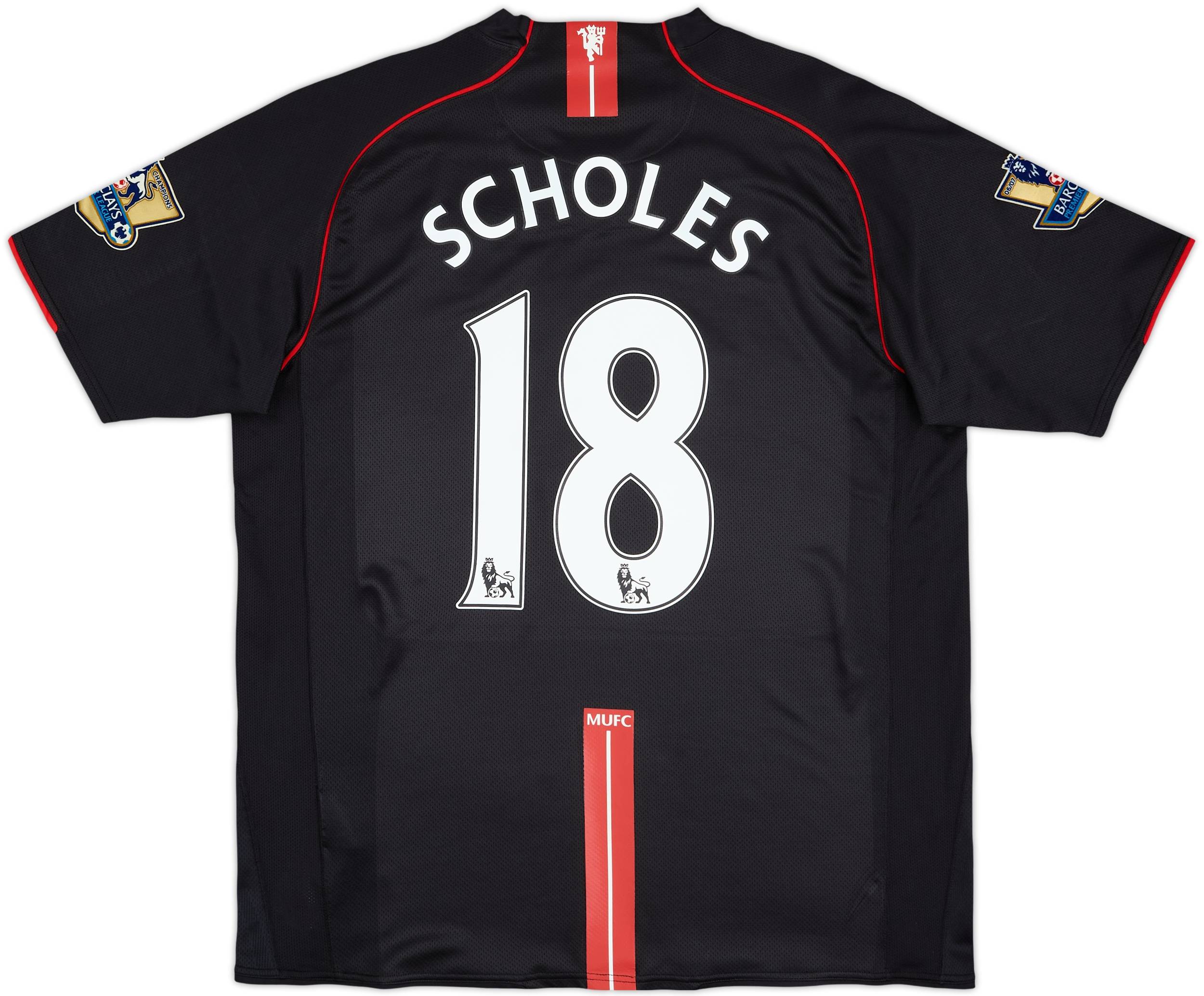 2007-08 Manchester United Away Shirt Scholes #18 - 9/10 - (XL)