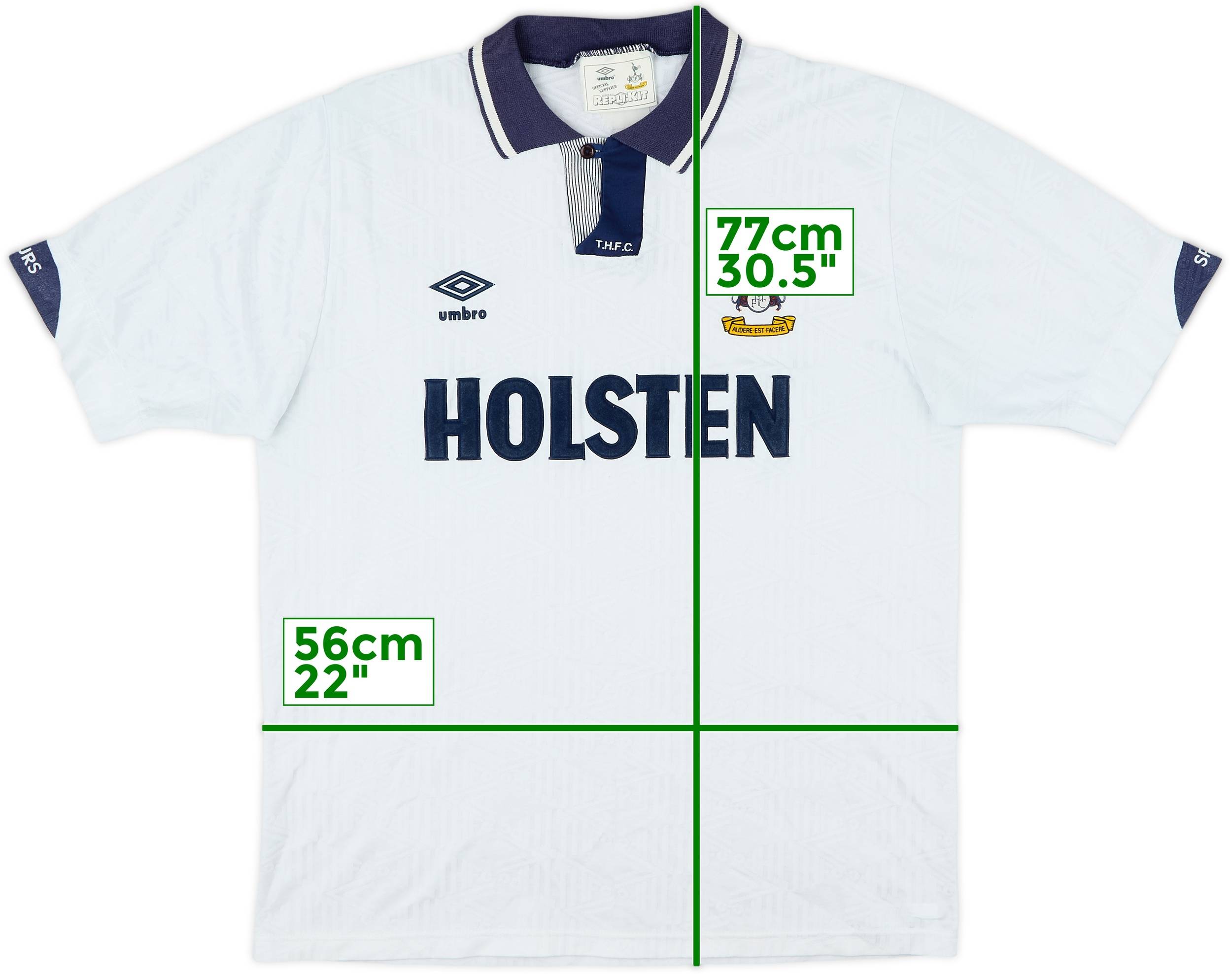 1991-93 Tottenham Home Shirt - 8/10 - (L)