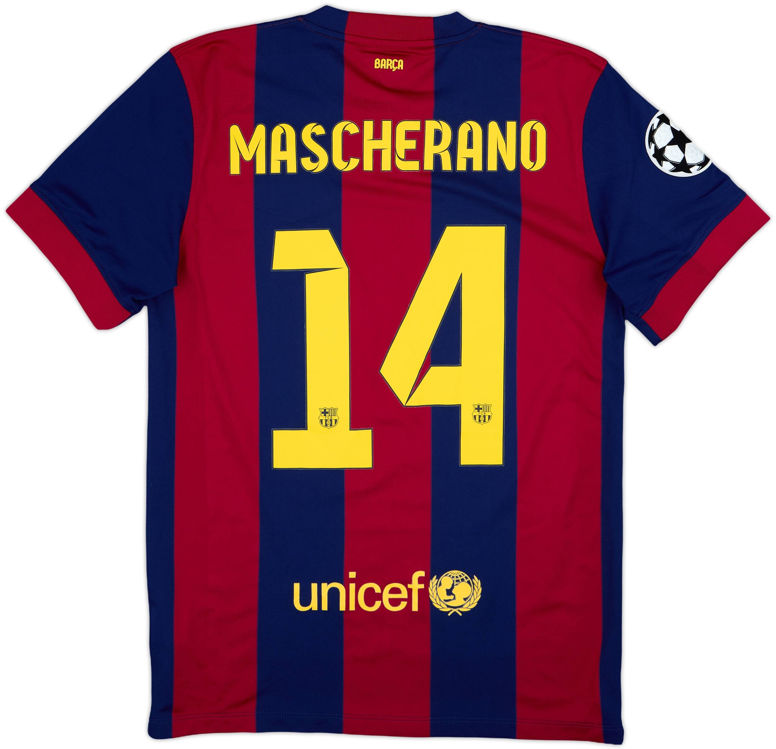 2014-15 Barcelona Home Shirt Mascherano #14 - 8/10 - (M)