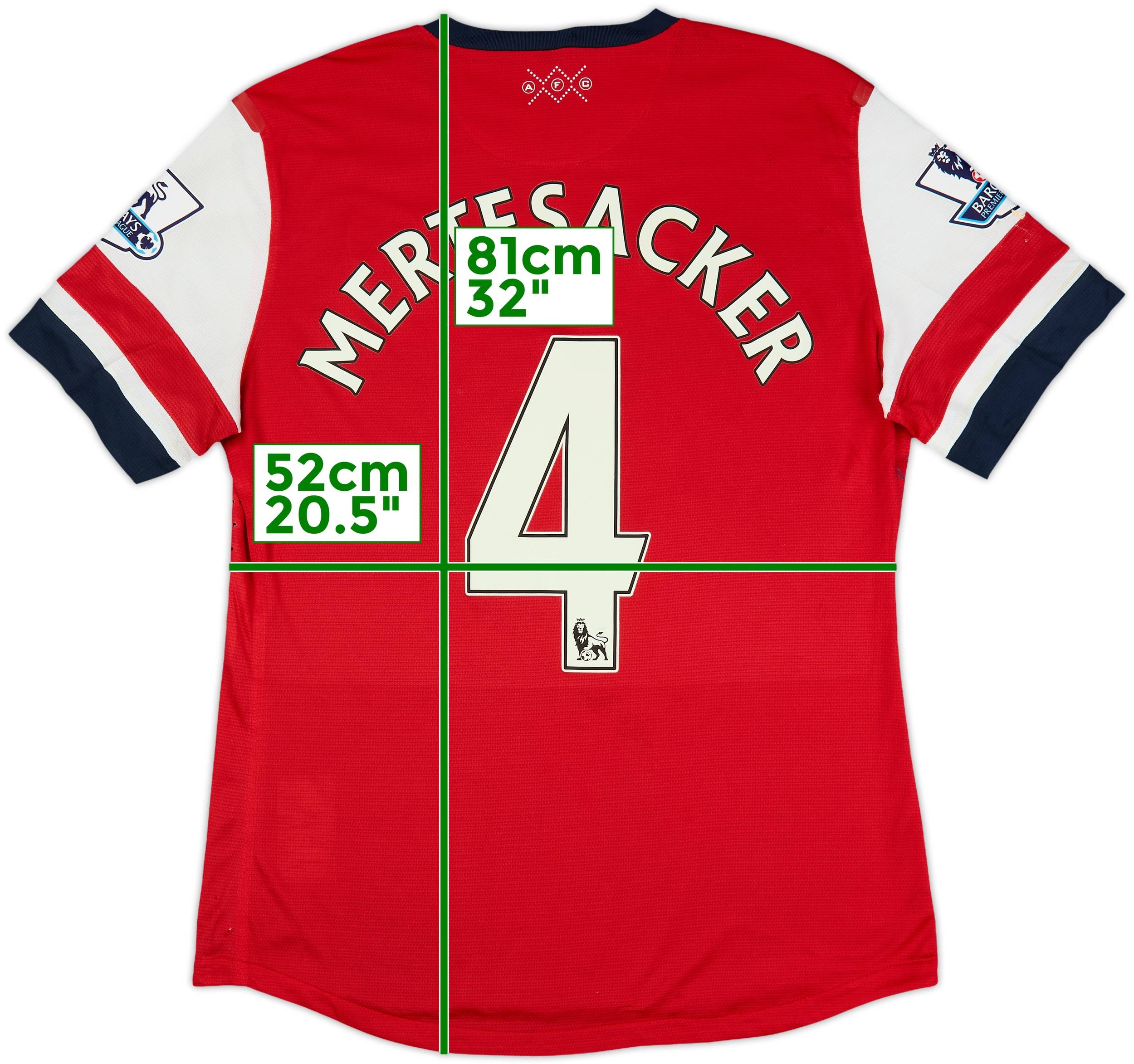 x*4様 サッカーシャツ 赤白 ATARU 8 2012-14 Arsenal Player Issue Home Shirt Mertesacker #4 - 6/10 - (XL)