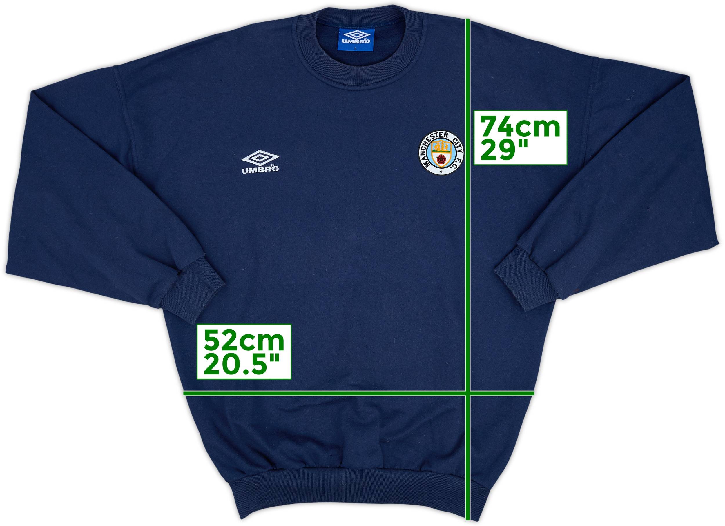 1993-94 Manchester City Umbro Sweat Top - 9/10 - (L)