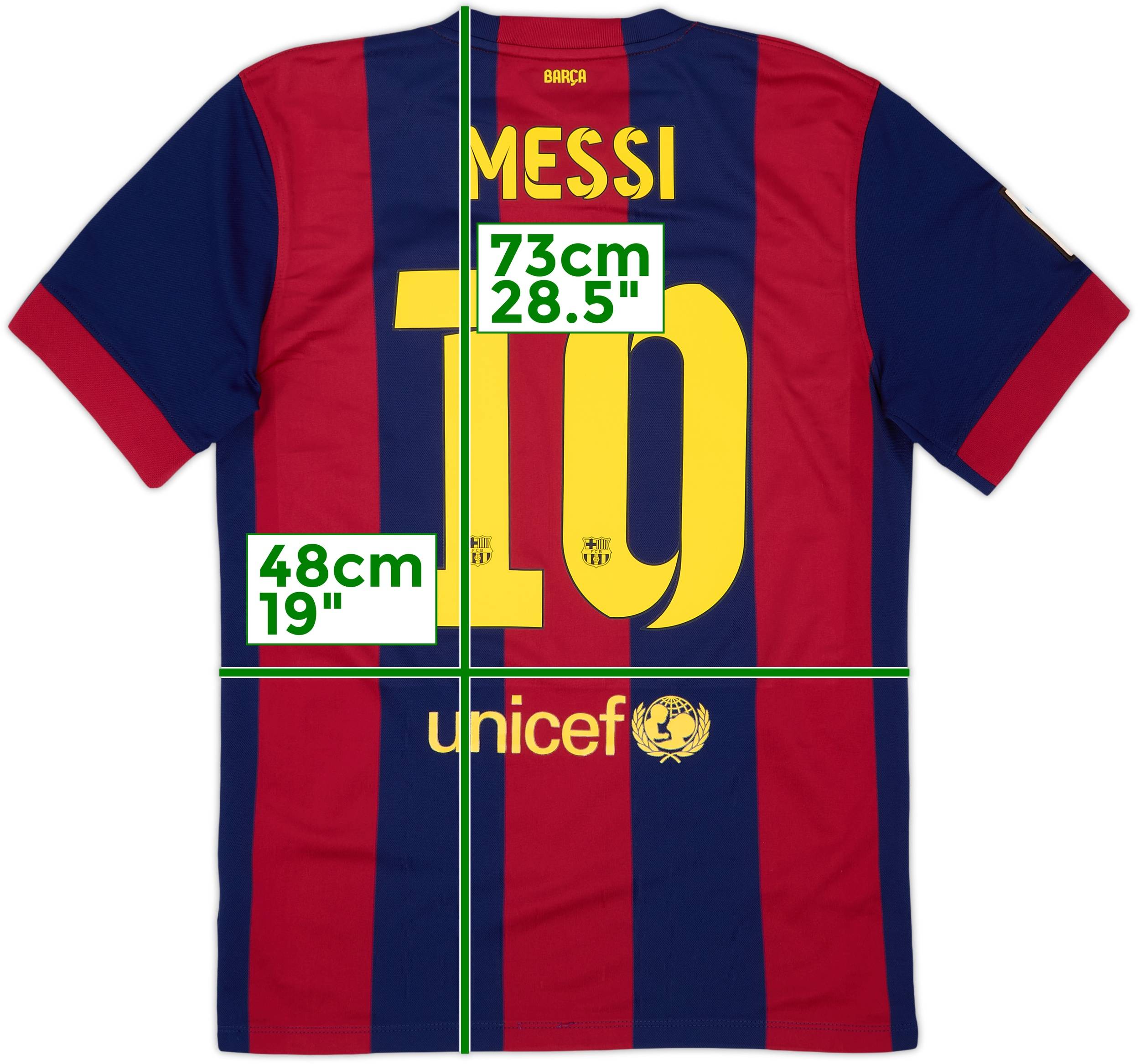 【新品タグ付】FC Barcelona Messi 10 シャツ　2014 2014-15 Barcelona Home Shirt Messi #10 - 8/10 - (M)