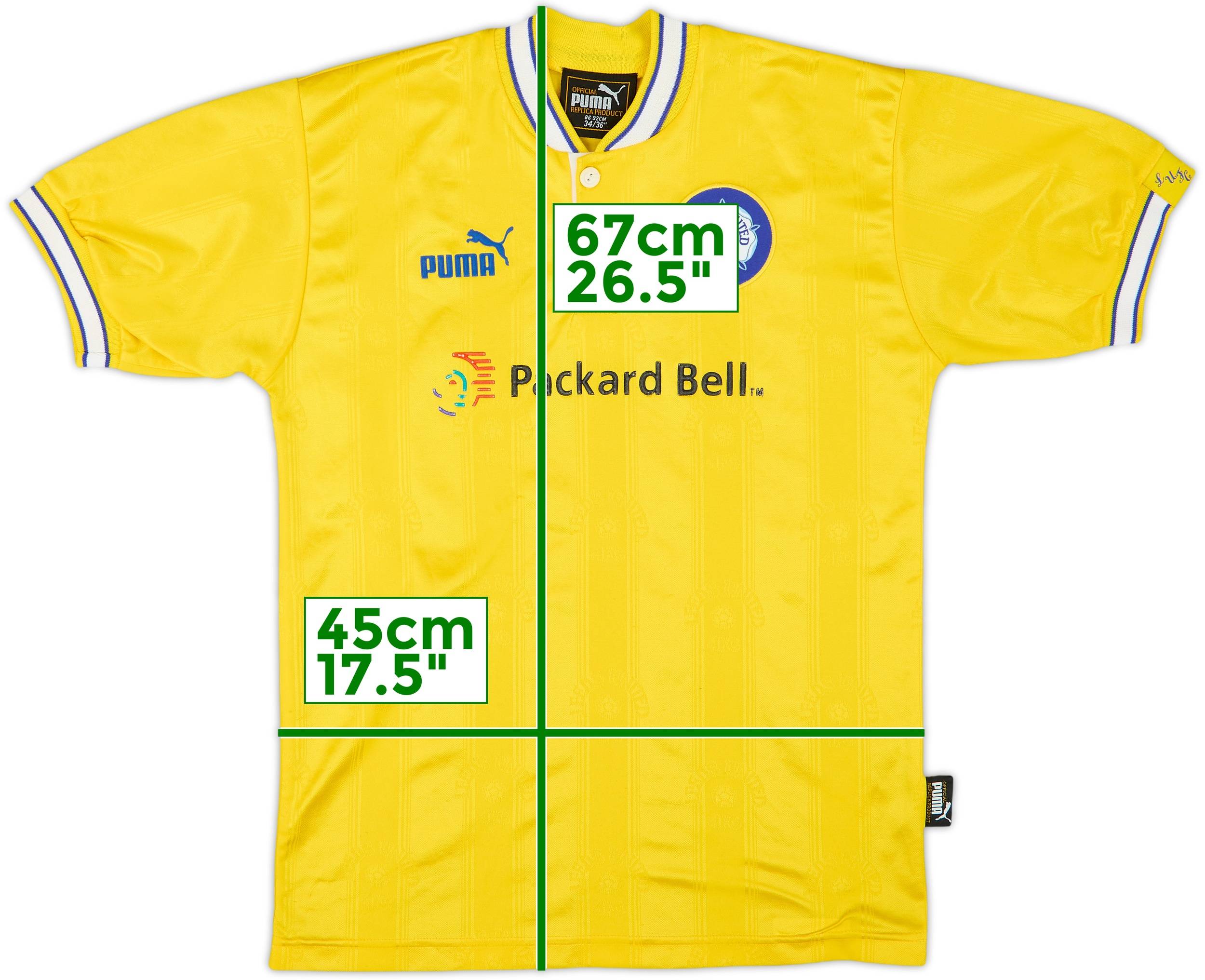 PUMA 1996-1999 LEEDS UNITED shirt △51 1996-1997-1998-1999 Leeds United Jersey Shirt Third Packard
