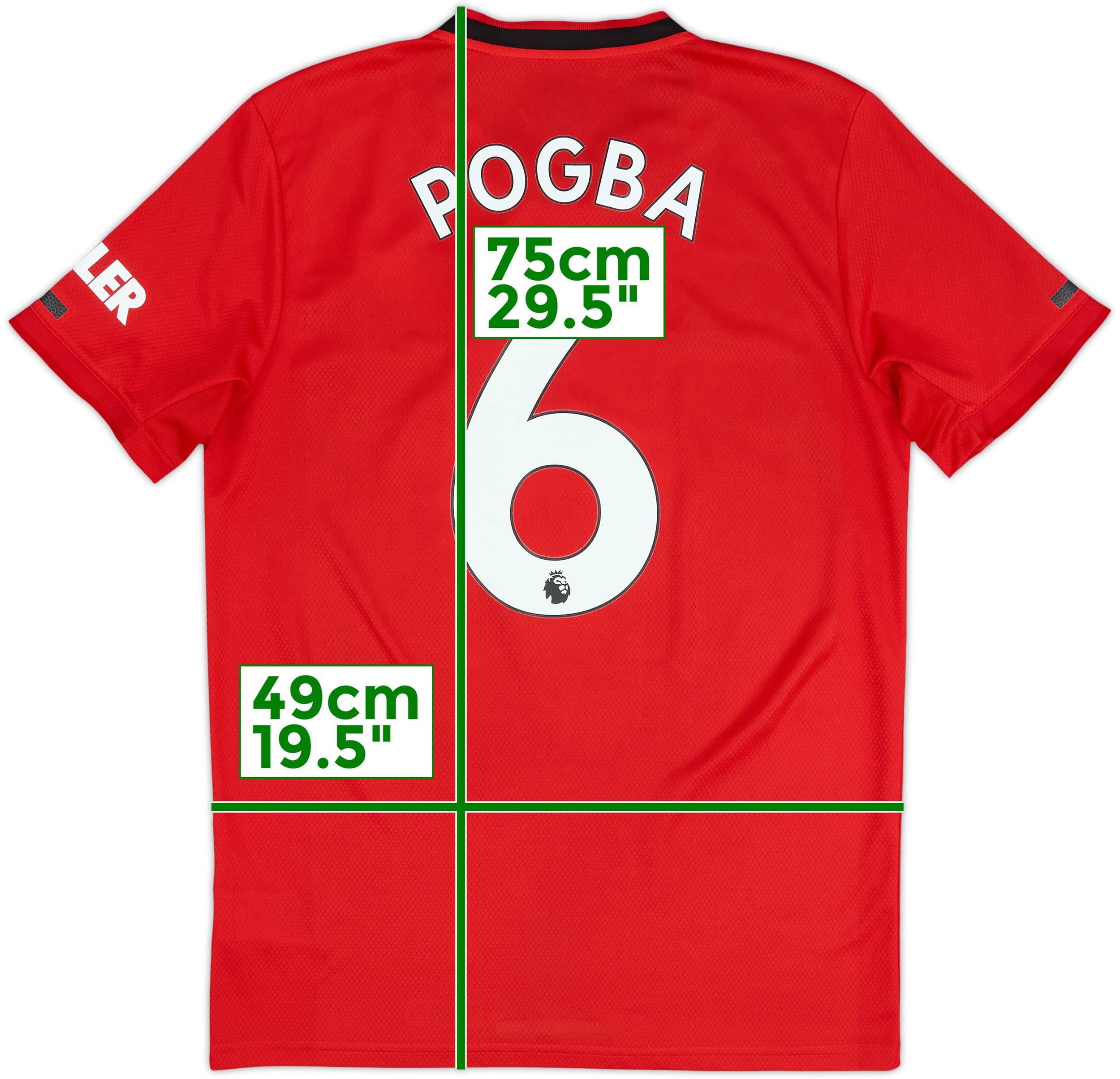 2019-20 Manchester United Home Shirt Pogba #6 - 7/10 - (M)