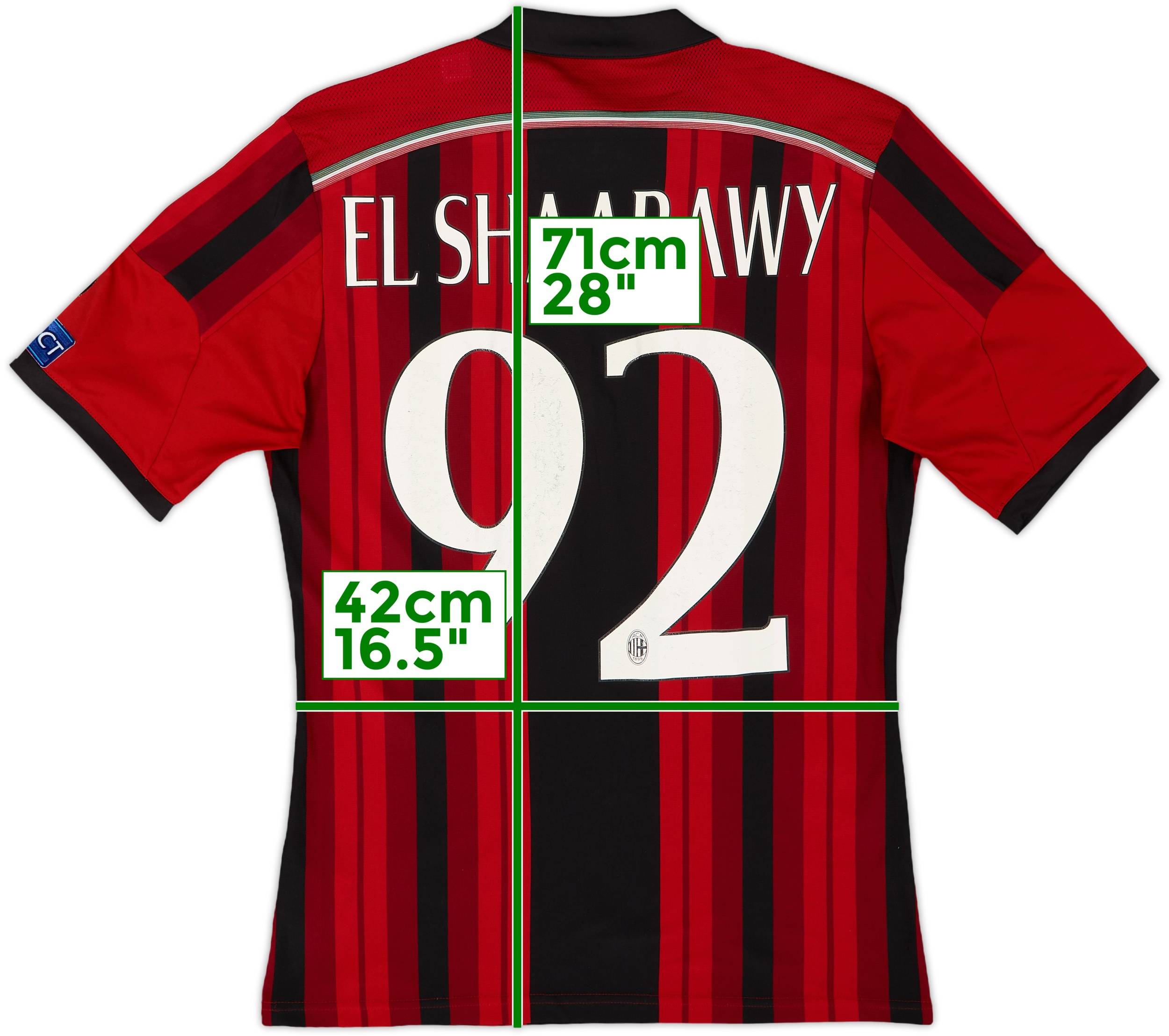 2014-15 AC Milan Home Shirt El Shaarawy #92 - 7/10 - (S)