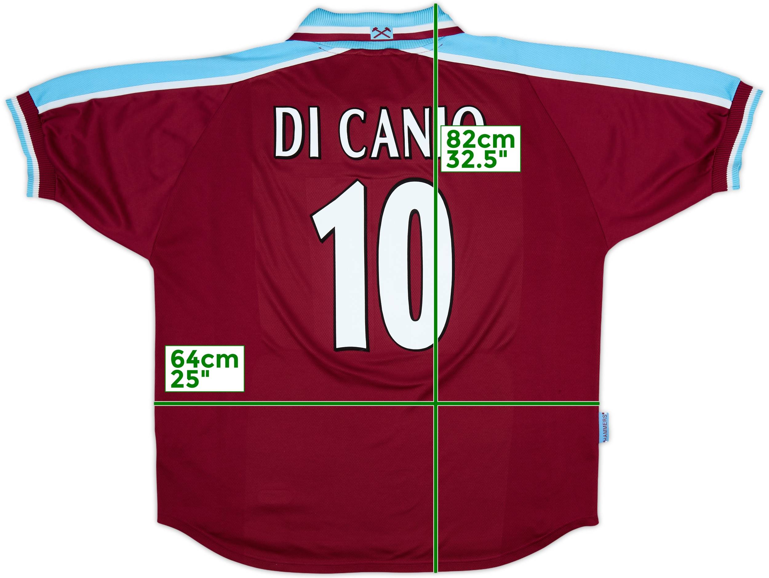 FILA West Ham United DI CANIO 10 シャツ 1999-01 West Ham Home Shirt Di Canio #10 - 8/10 - (XXL)