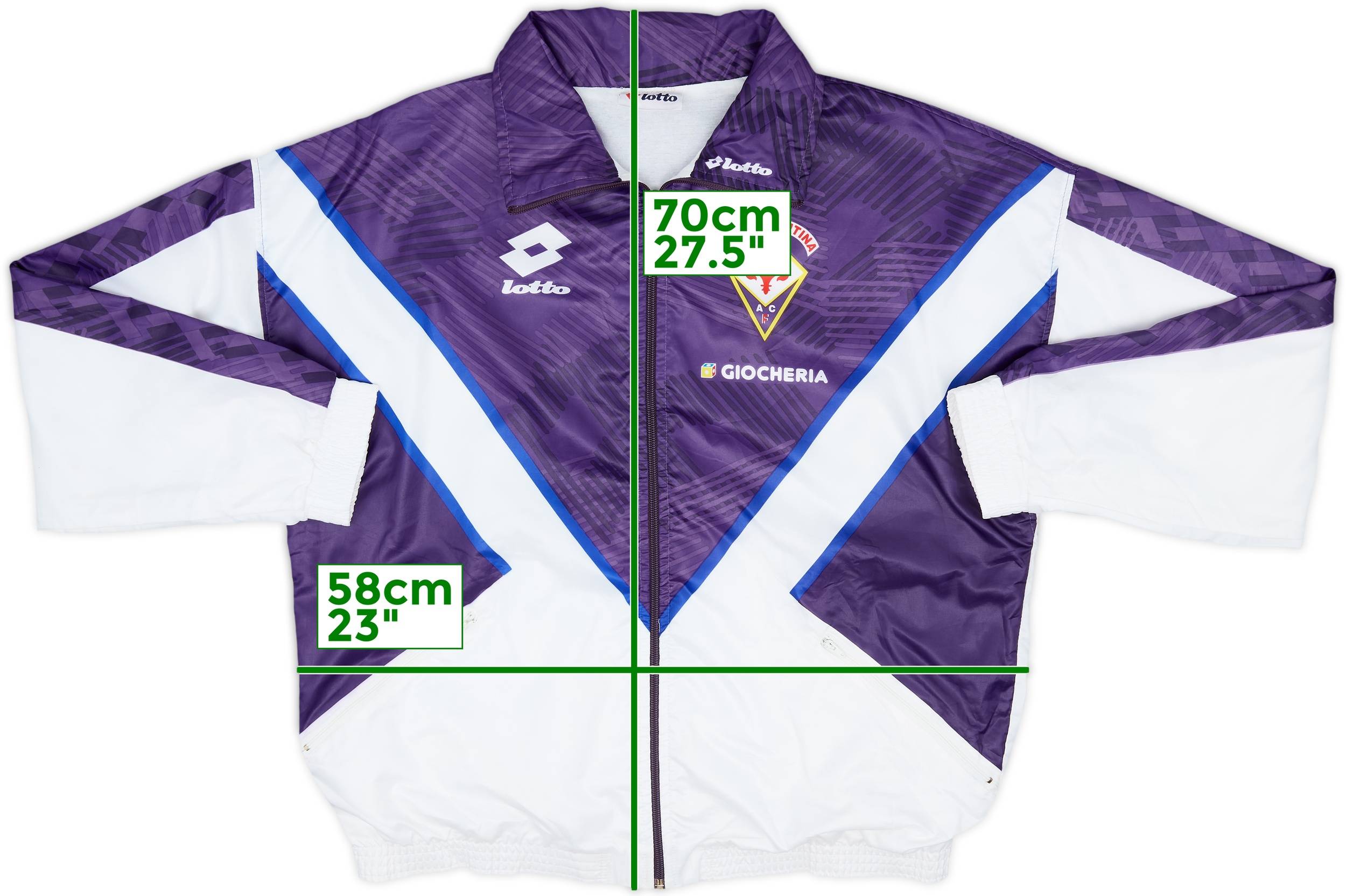 1991-92 Fiorentina Lotto Track Jacket - 8/10 - (L)