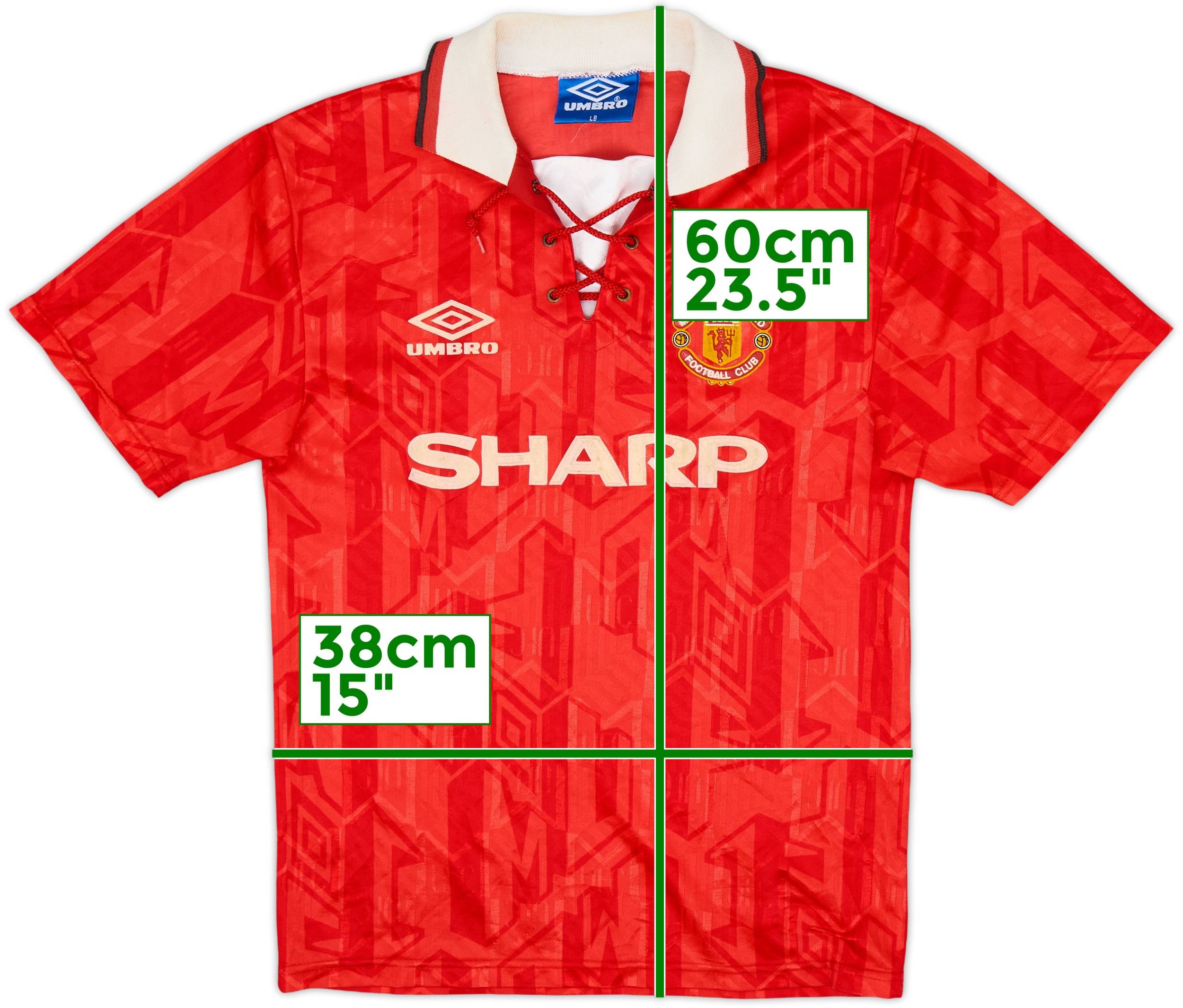 1992-94 Manchester United Home Shirt - 8/10 - (L.Boys)
