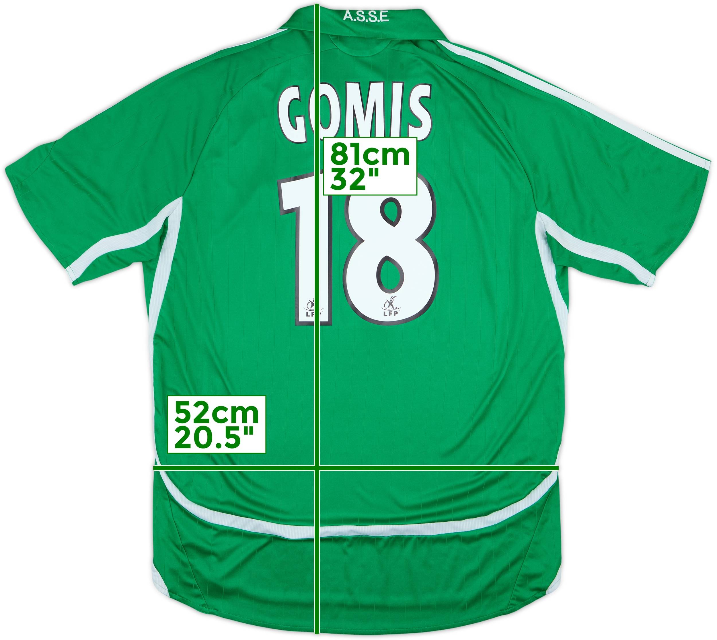 2006-07 Saint Etienne Home Shirt Gomis #18 - 9/10 - (L)