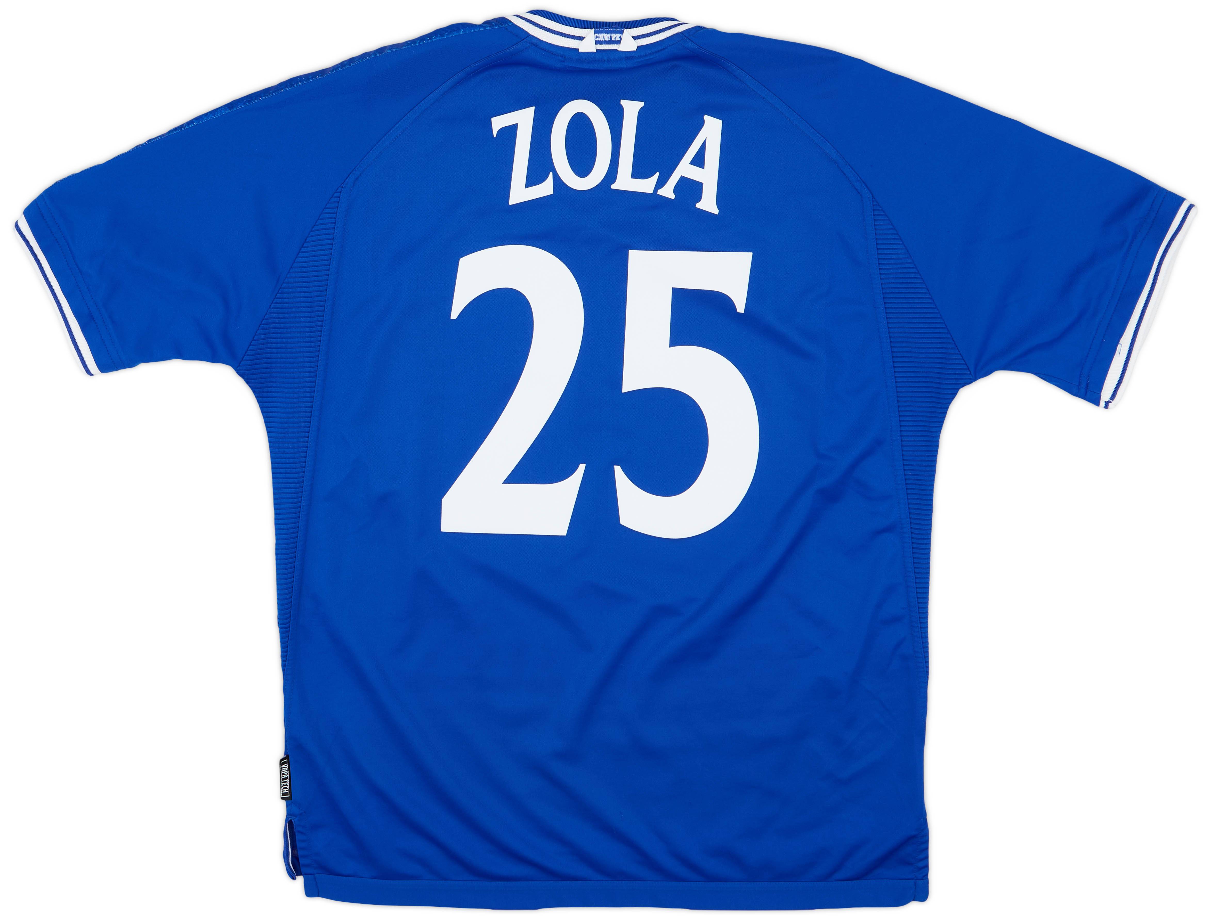 1999-01 Chelsea Home Shirt Zola #25 - 8/10 - (XL)