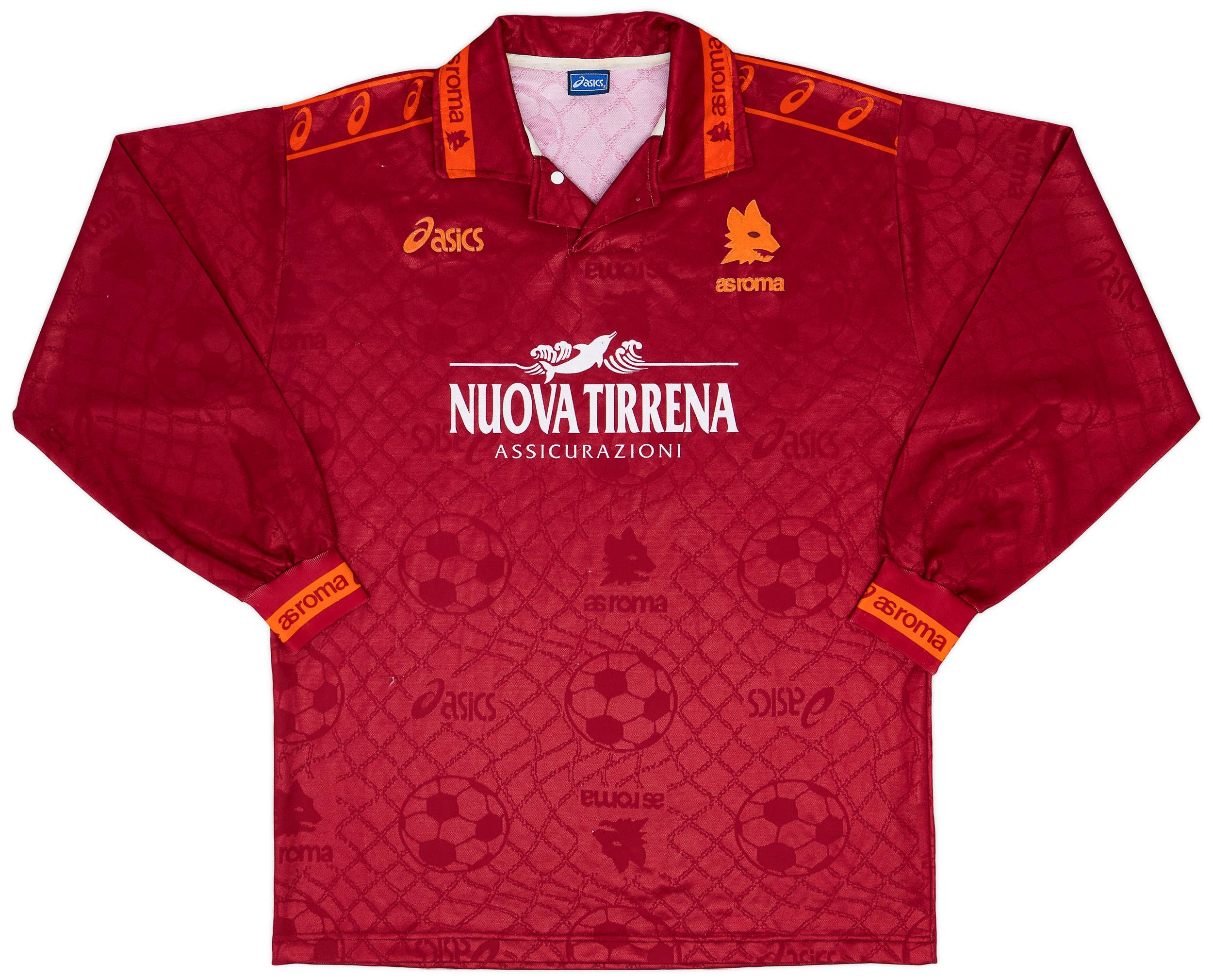 定期入れの 1994-95 Roma Home L/S Shirt - 9/10 - (L) ウェア