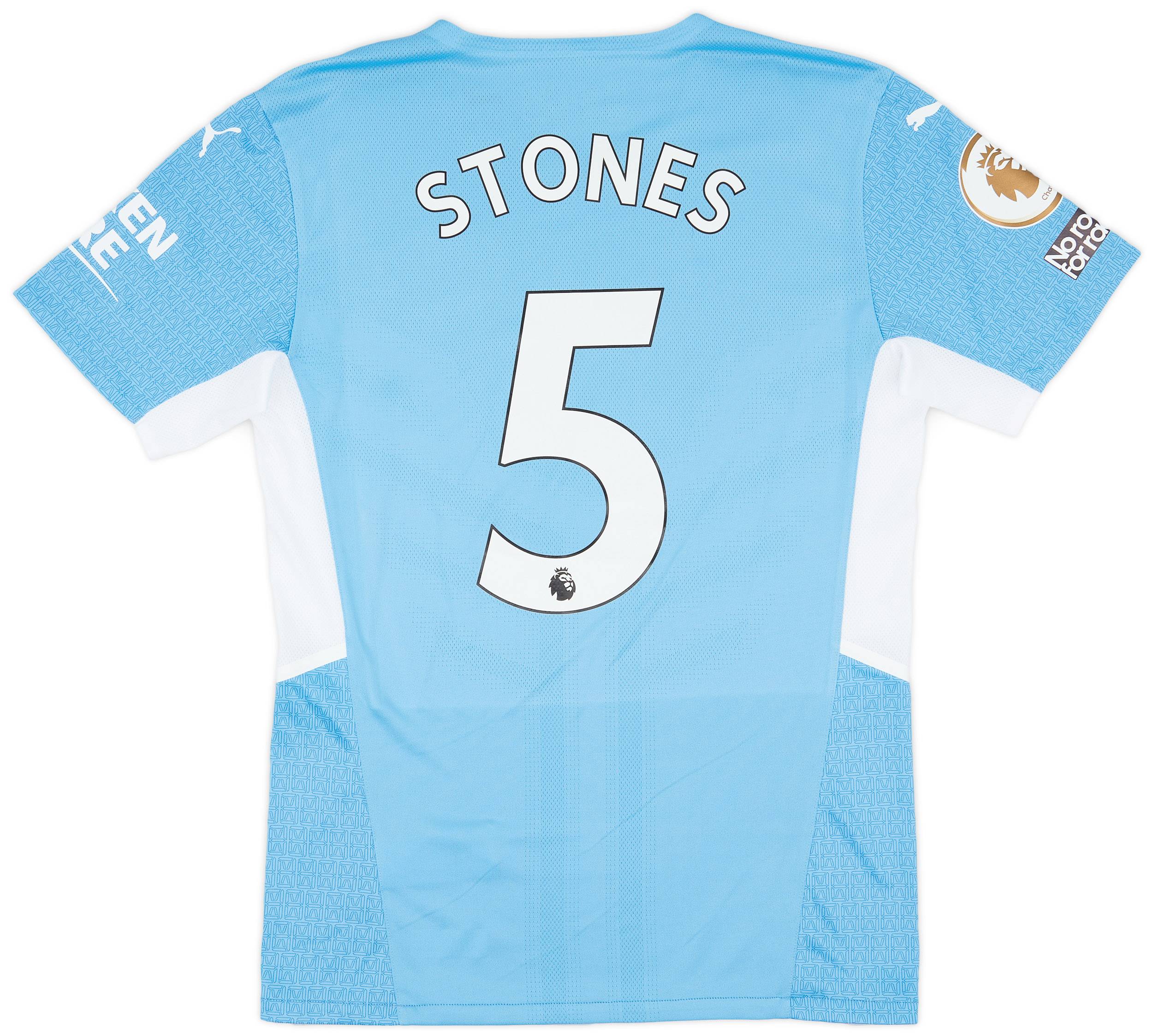 2021-22 Manchester City Match Issue Home Shirt Stones #5