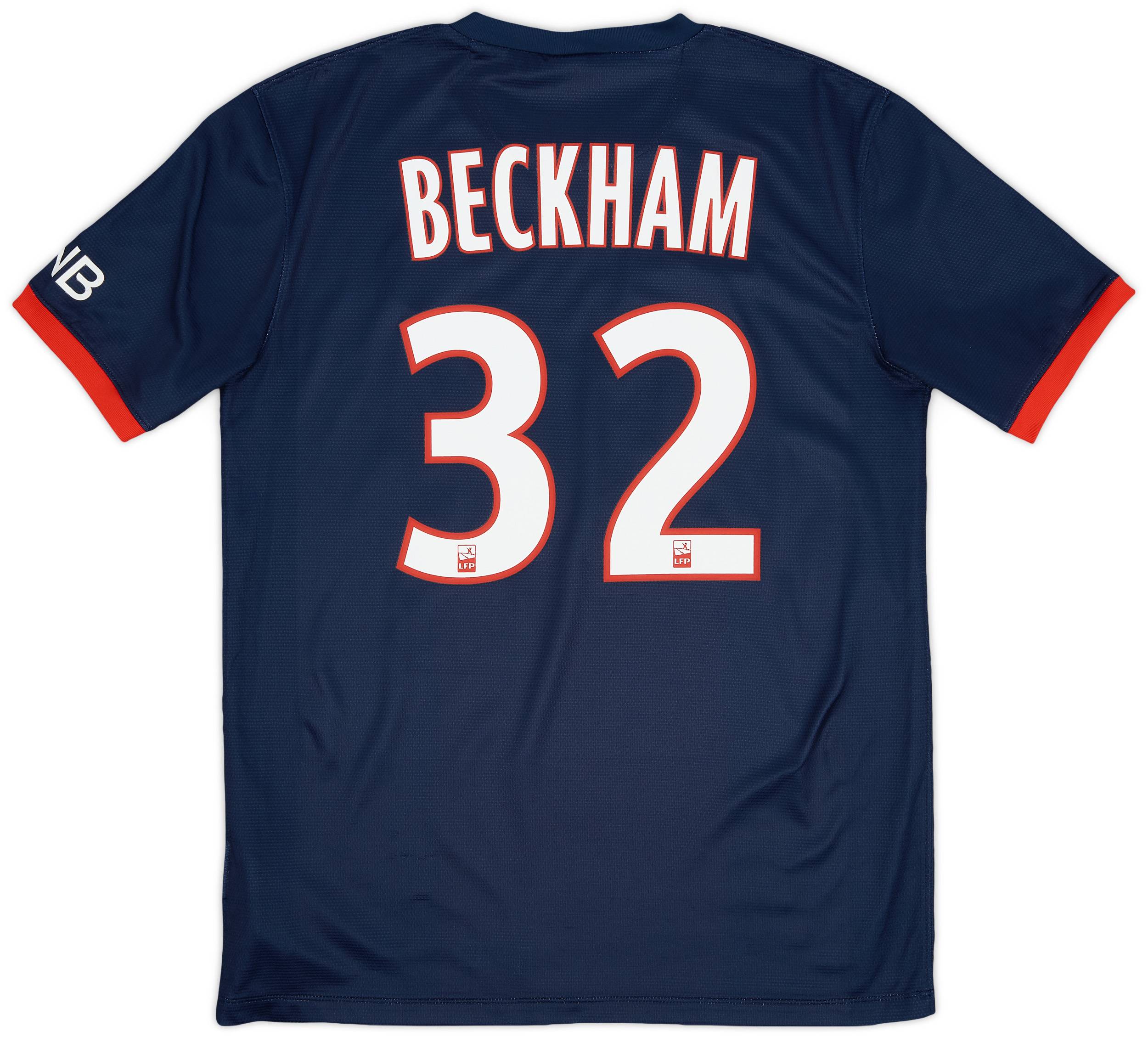 2013-14 Paris Saint-Germain Home Shirt Beckham #32 - 8/10 - (M)