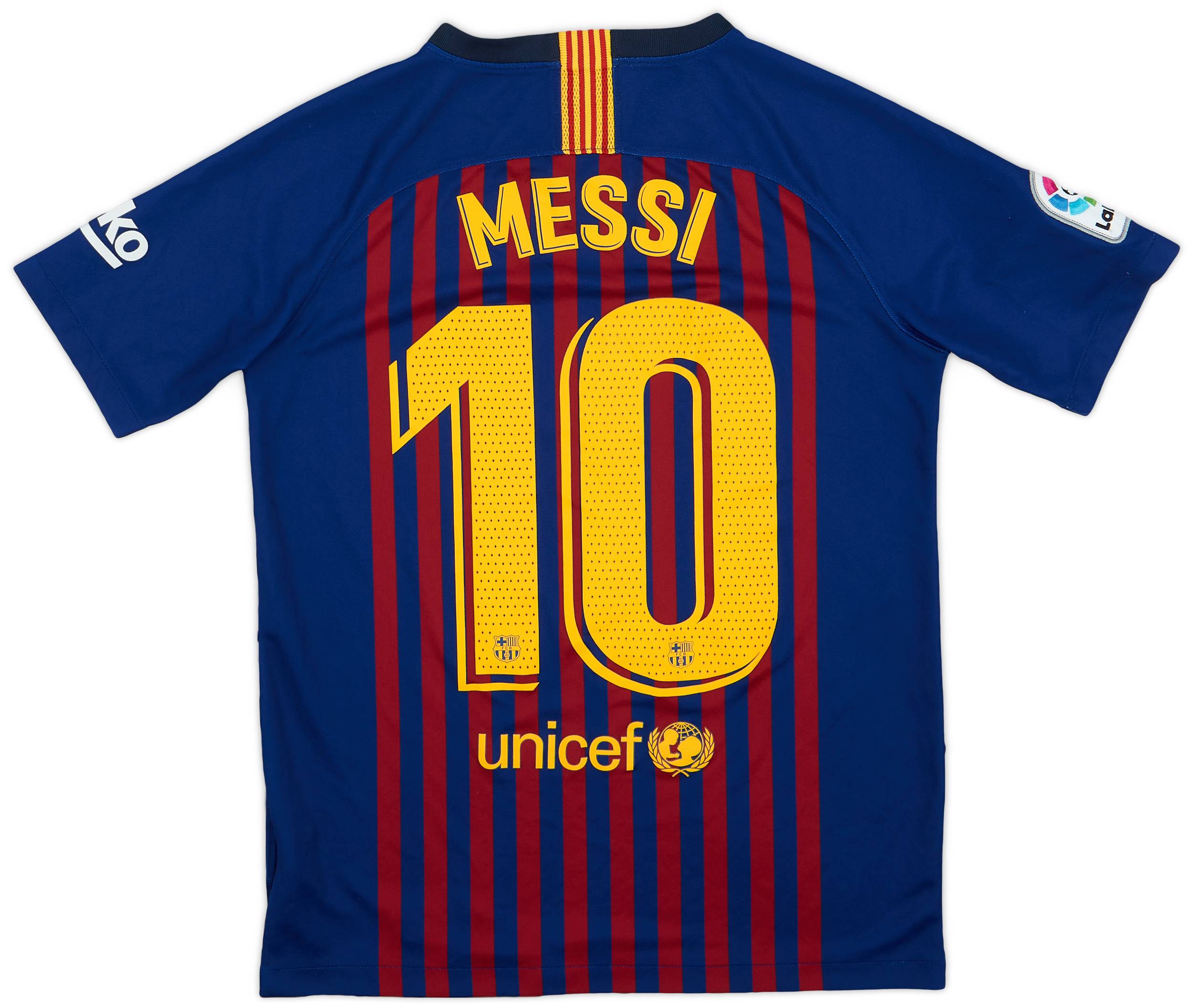2018-19 Barcelona Home Shirt Messi #10 - 9/10 - (XL.Boys)
