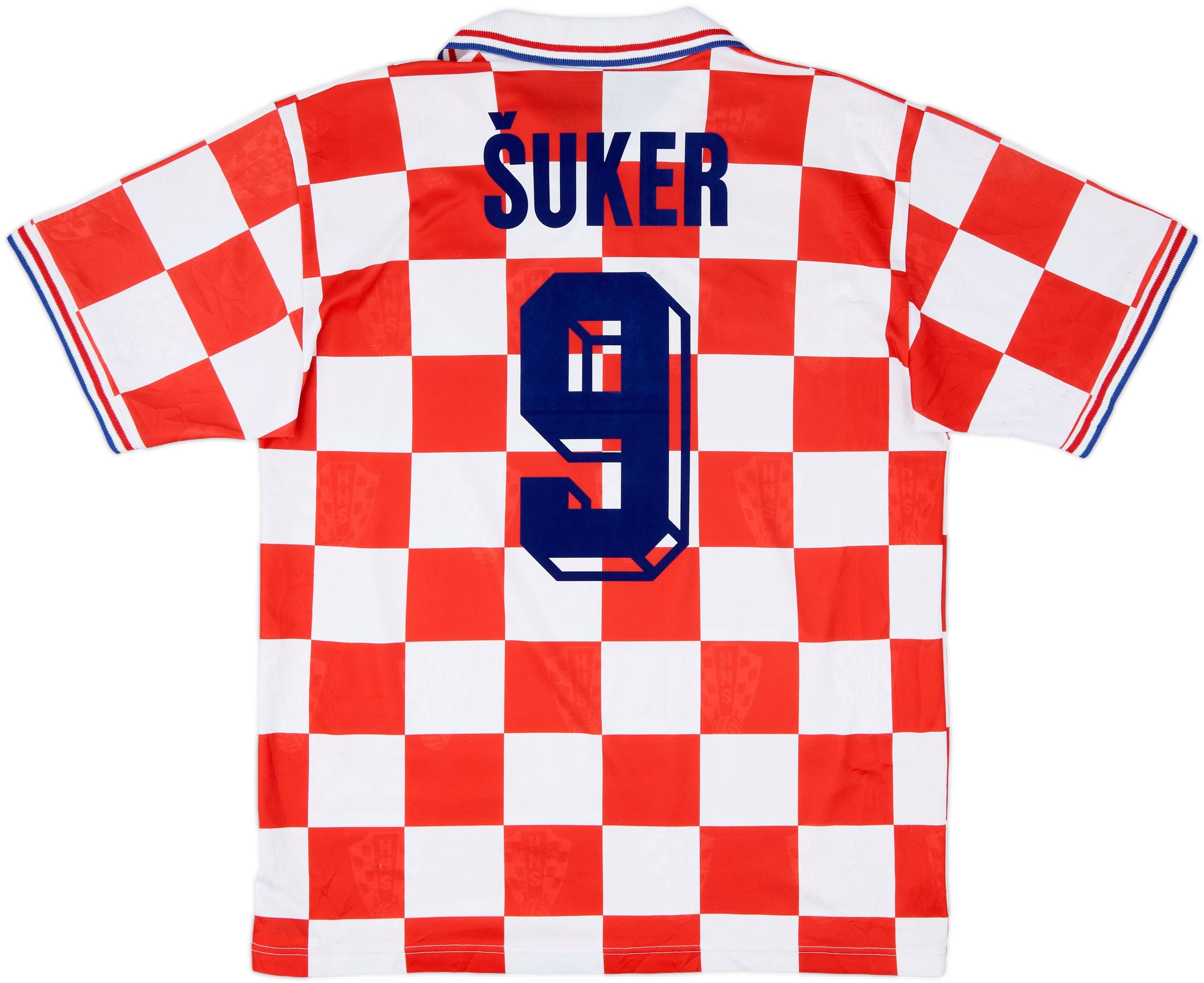 1996-98 Croatia Home Shirt Suker #9 - 8/10 - (L)