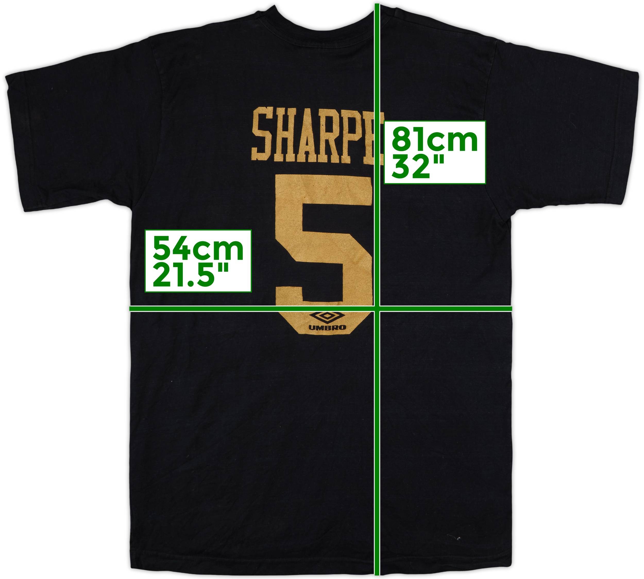 1994-96 Manchester United Umbro Graphic Tee Sharpe #5 - 7/10 - (M)