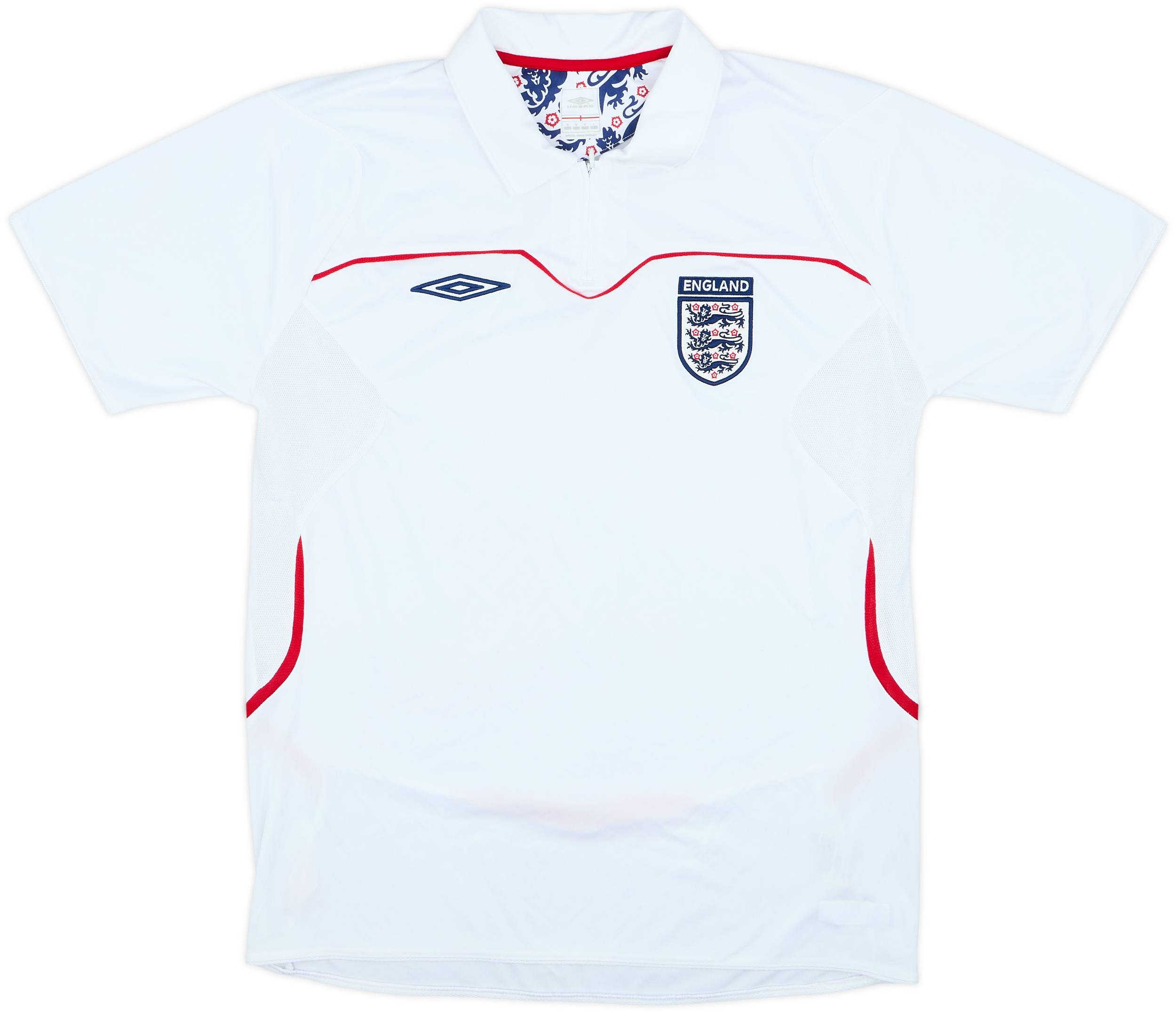 2004-06 England Umbro 1/4 Zip Polo Shirt - 7/10 - (M)