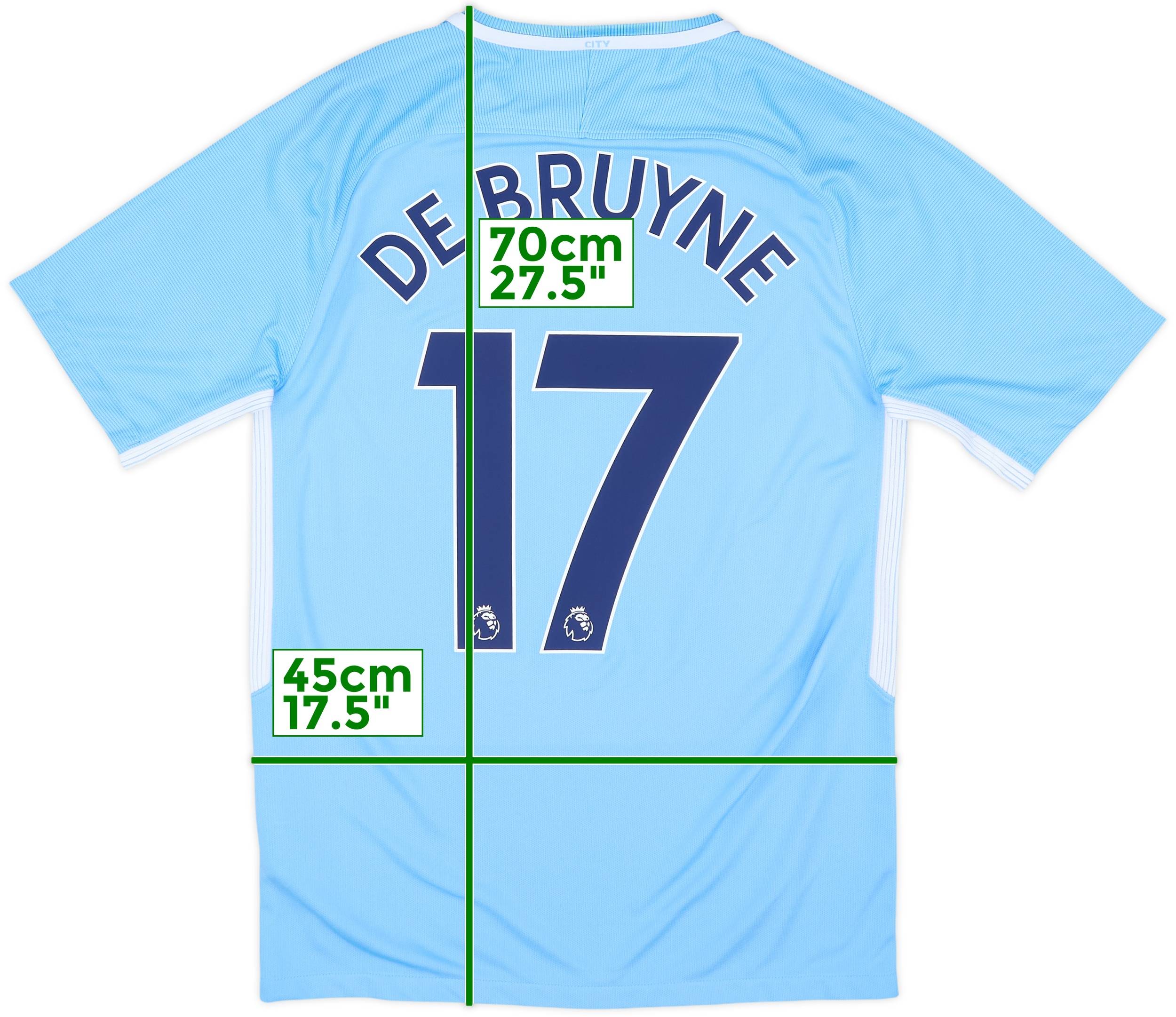2017-18 Manchester City Home Shirt De Bruyne #17 - 10/10 - (S)