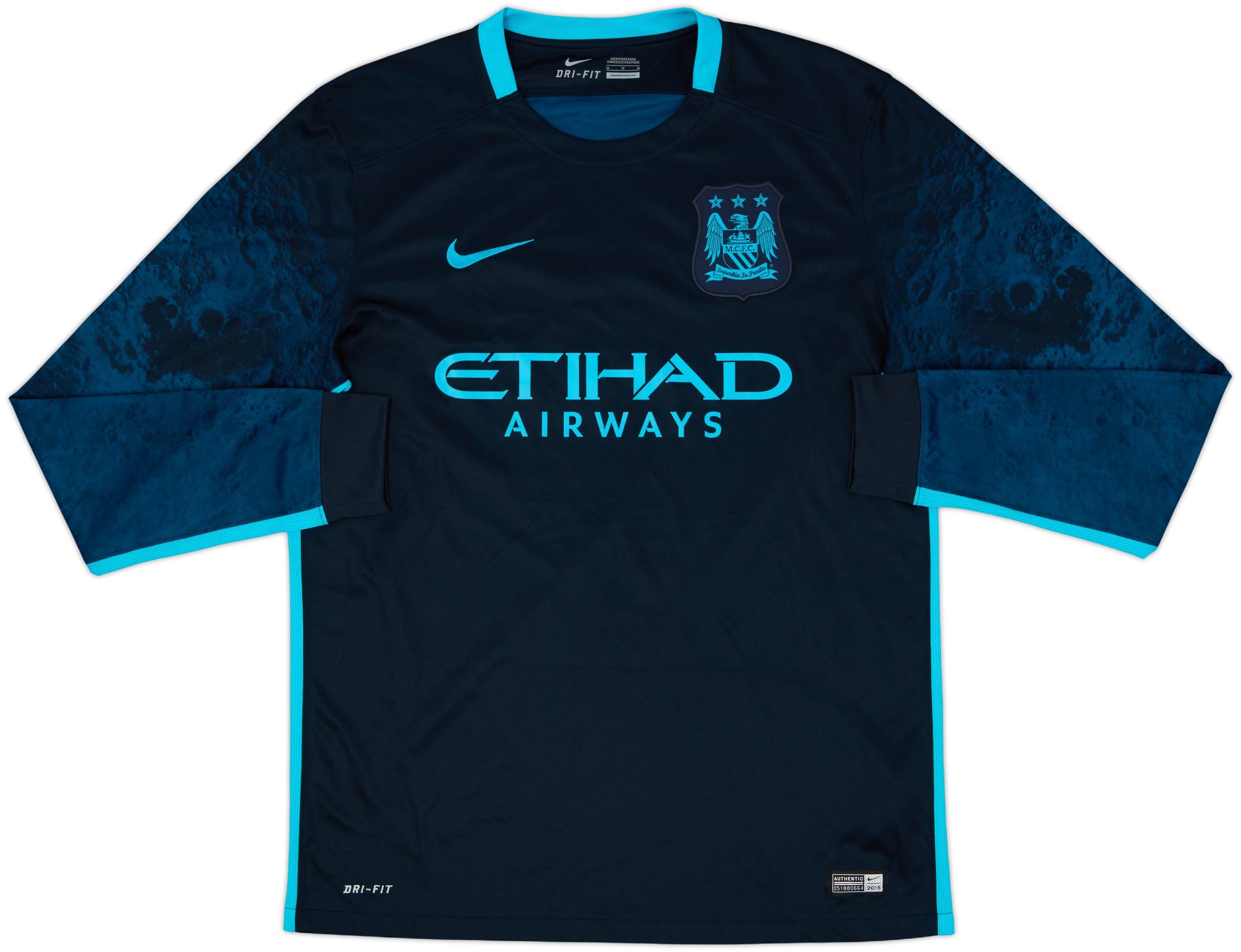 2015-16 Manchester City Away L/S Shirt Kun Aguero #10 - 9/10 - (M)
