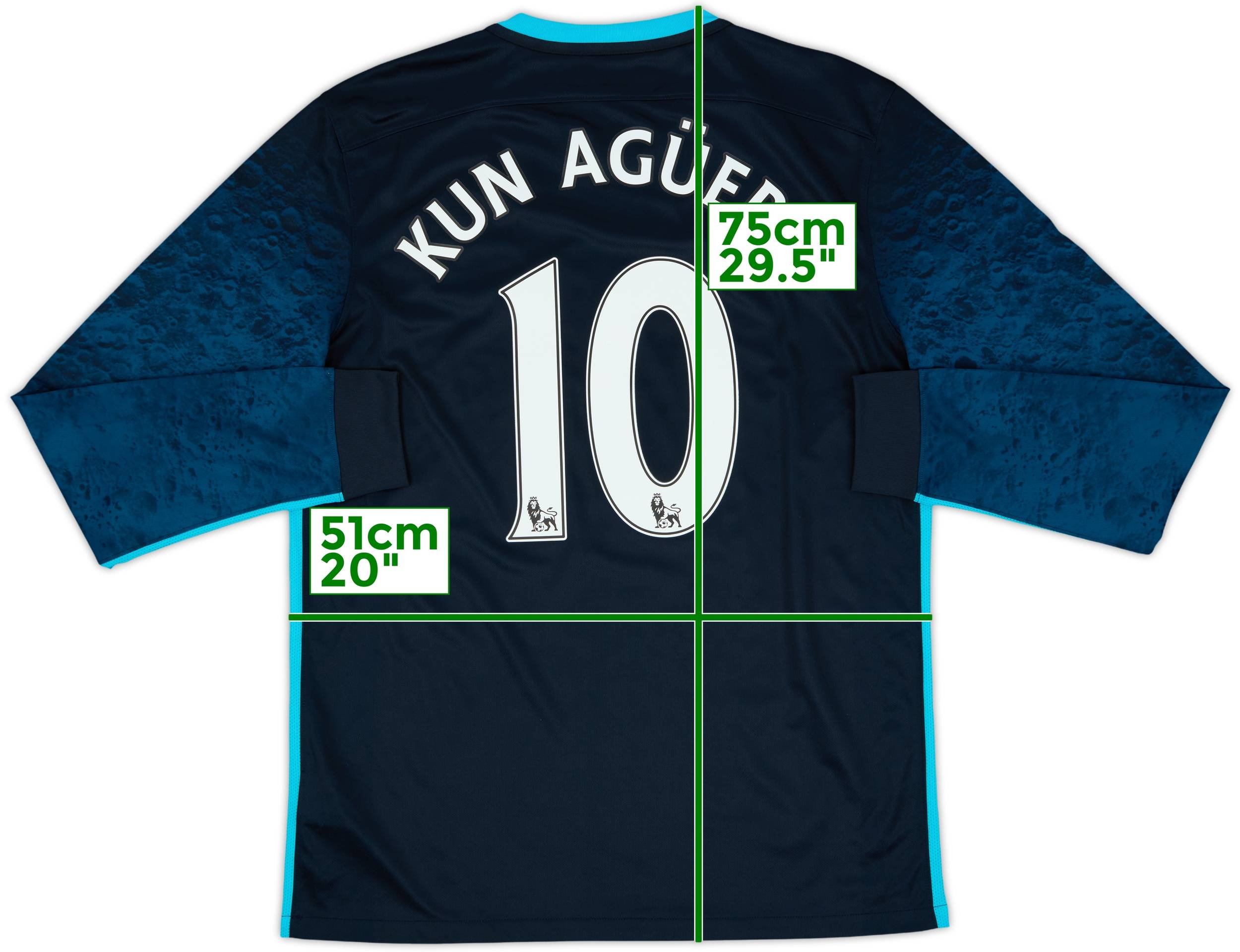 マンチェスター・シティ Kun Agüero 10 Dri-FIT シャツ M 2015-16 Manchester City Away L/S Shirt Kun Aguero #10 - 9/10 - (M)