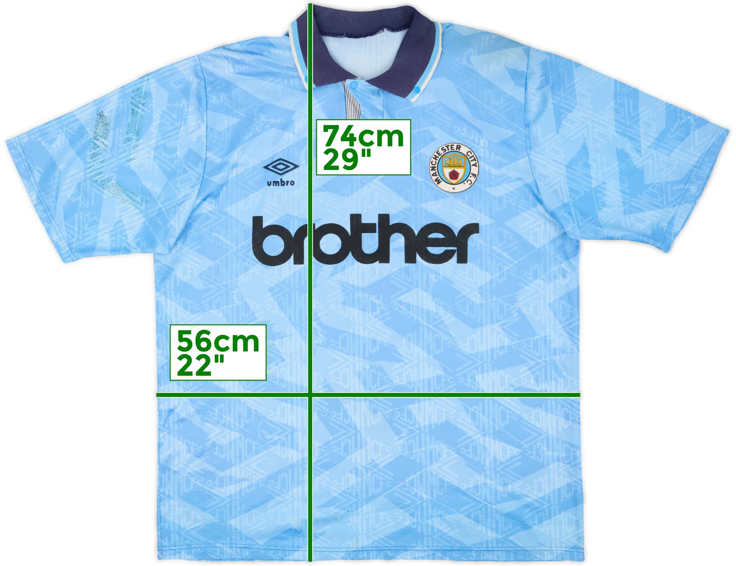 1991-93 Manchester City Home Shirt - 8/10 - (XL)