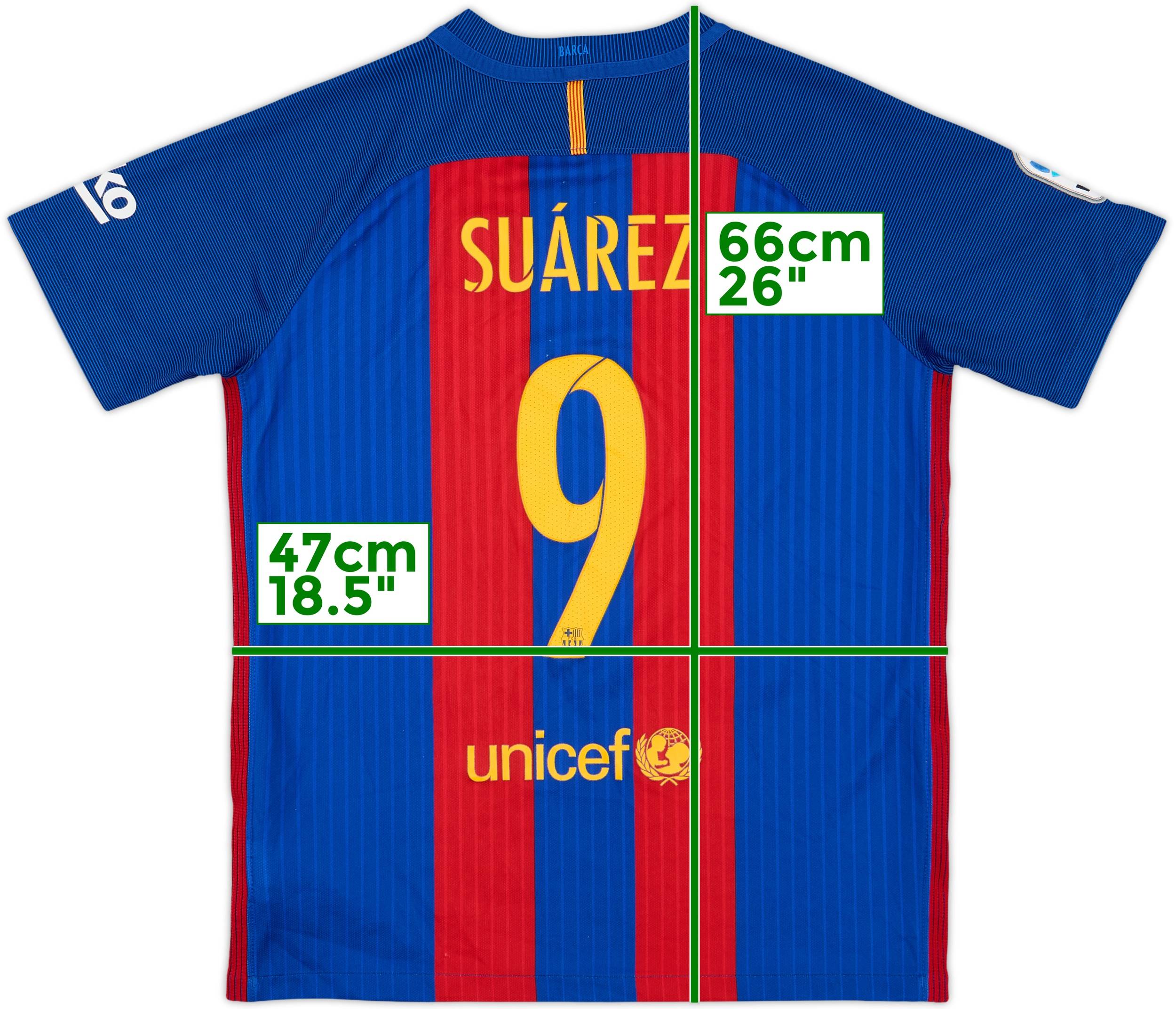 2016-17 Barcelona Home Shirt Suarez #9 - 8/10 - (XL.Boys)