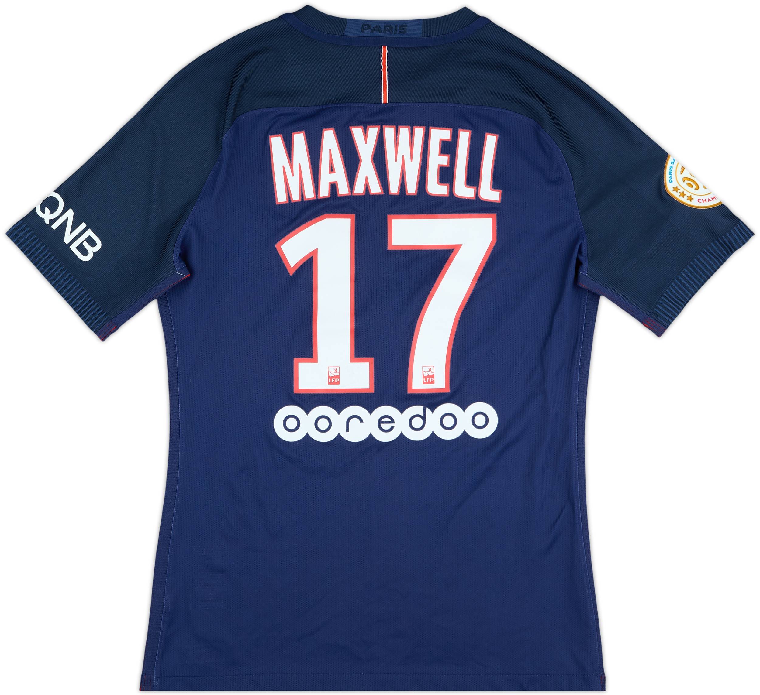 2016-17 Paris Saint-Germain Match Issue Home Shirt Maxwell #17