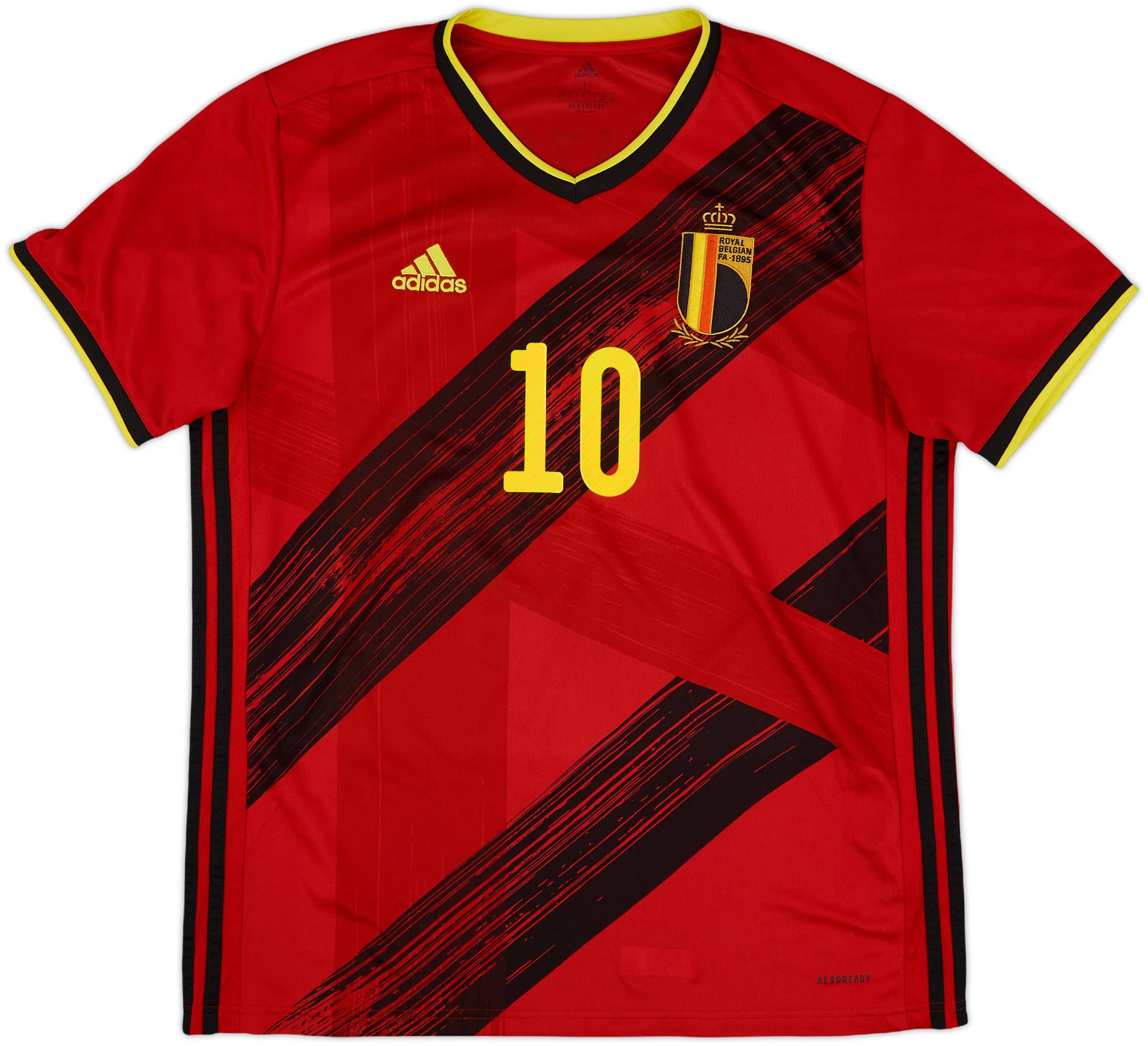 adidas ベルギー代表 E. HAZARD シャツ 10番 2020-21 Belgium Home Shirt E.Hazard #10 - 10/10 - (L)