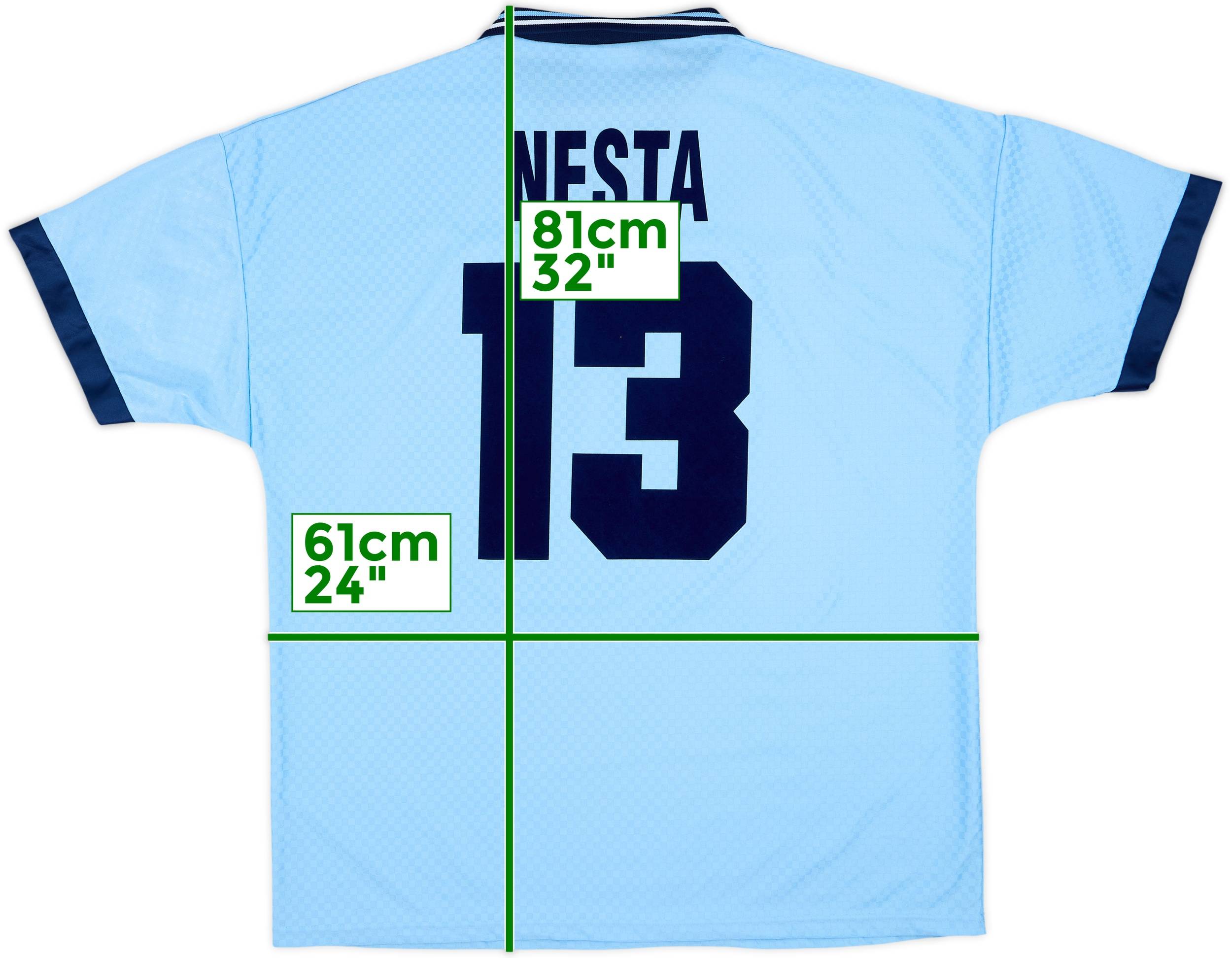 1995-96 Lazio Home Shirt Nesta #13 - 8/10 - (XL)