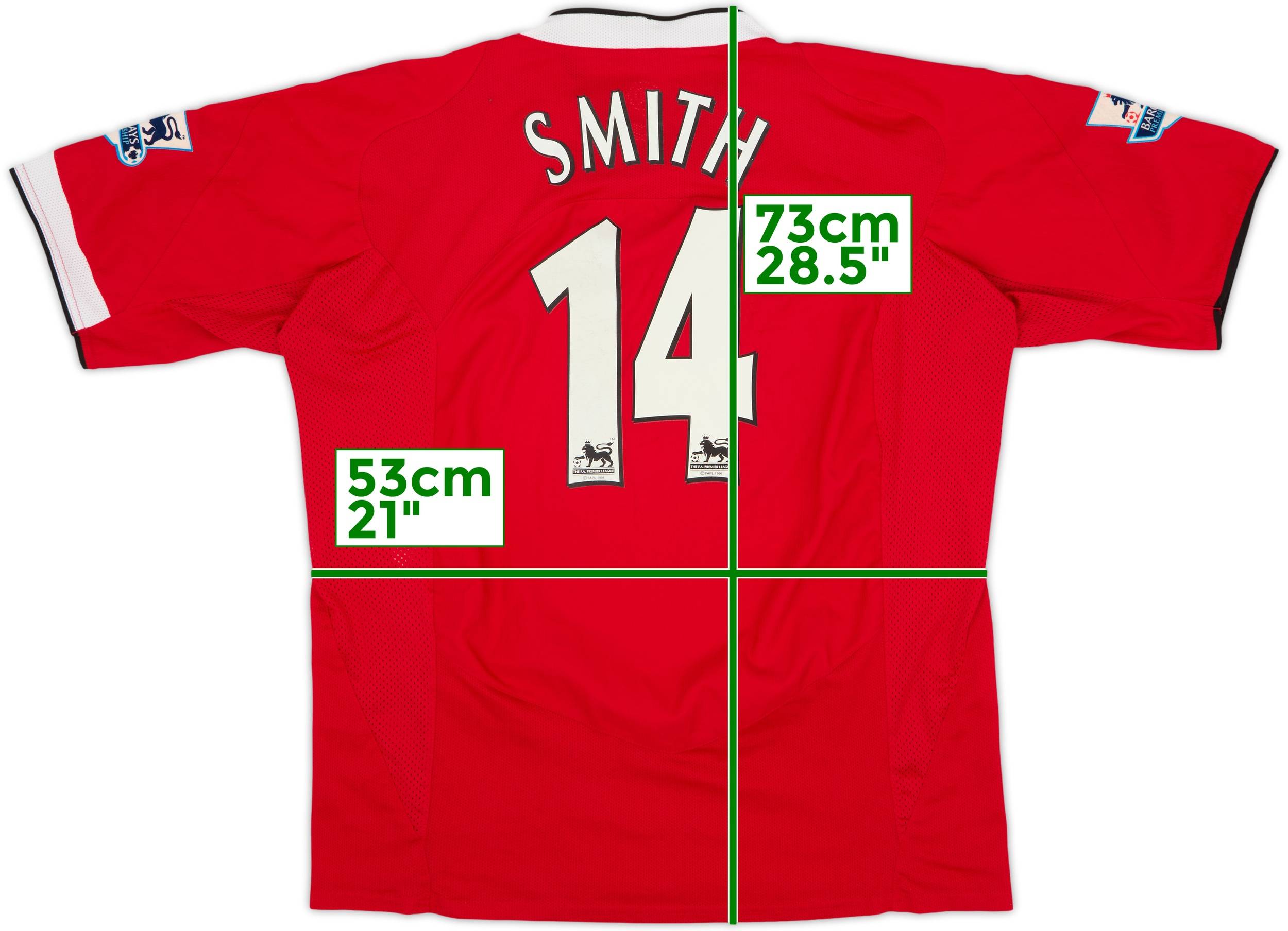 2004-06 Manchester United Home Shirt Smith #14 - 7/10 - (XL)